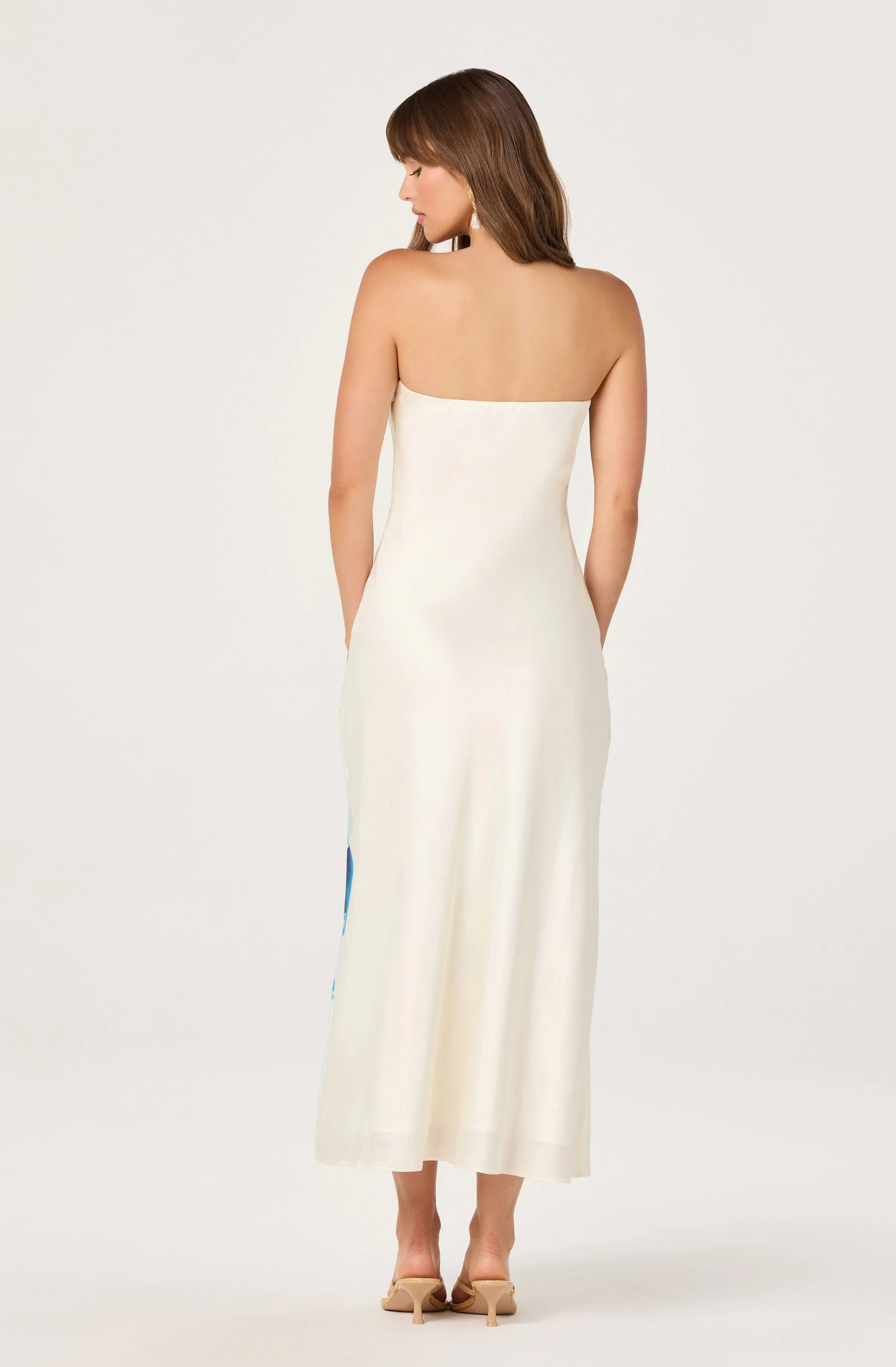Annabeth Floral Satin Strapless Maxi Dress - Image 3