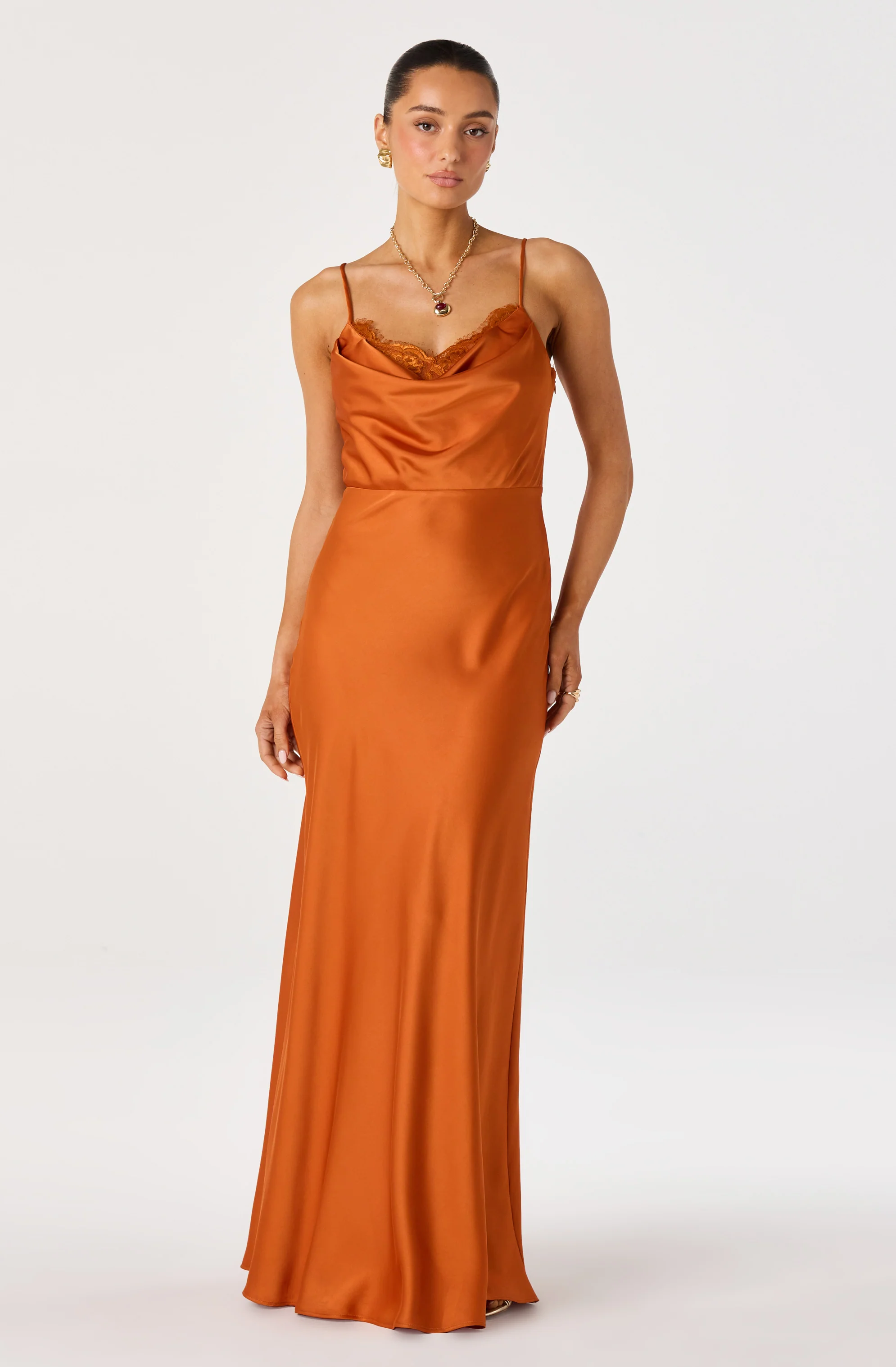 Annette Cowl Neck Satin Maxi Dress - Image 13
