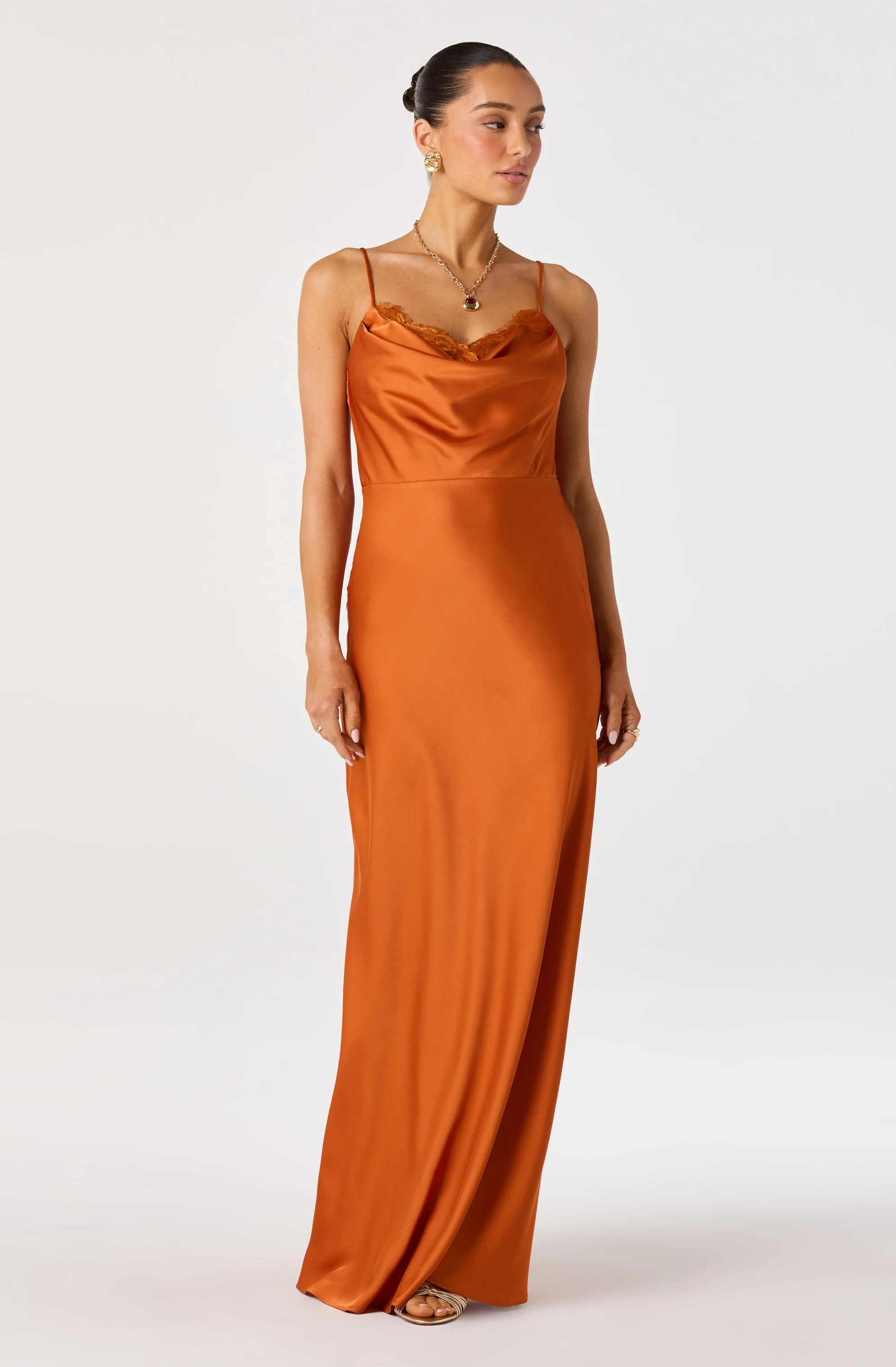 Annette Cowl Neck Satin Maxi Dress - Image 16