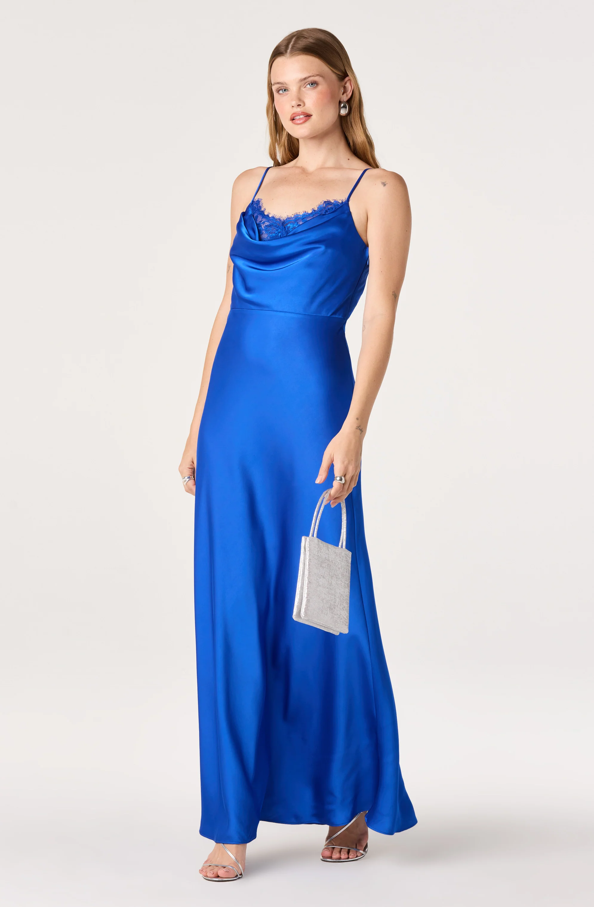 Annette Cowl Neck Satin Maxi Dress - Image 7