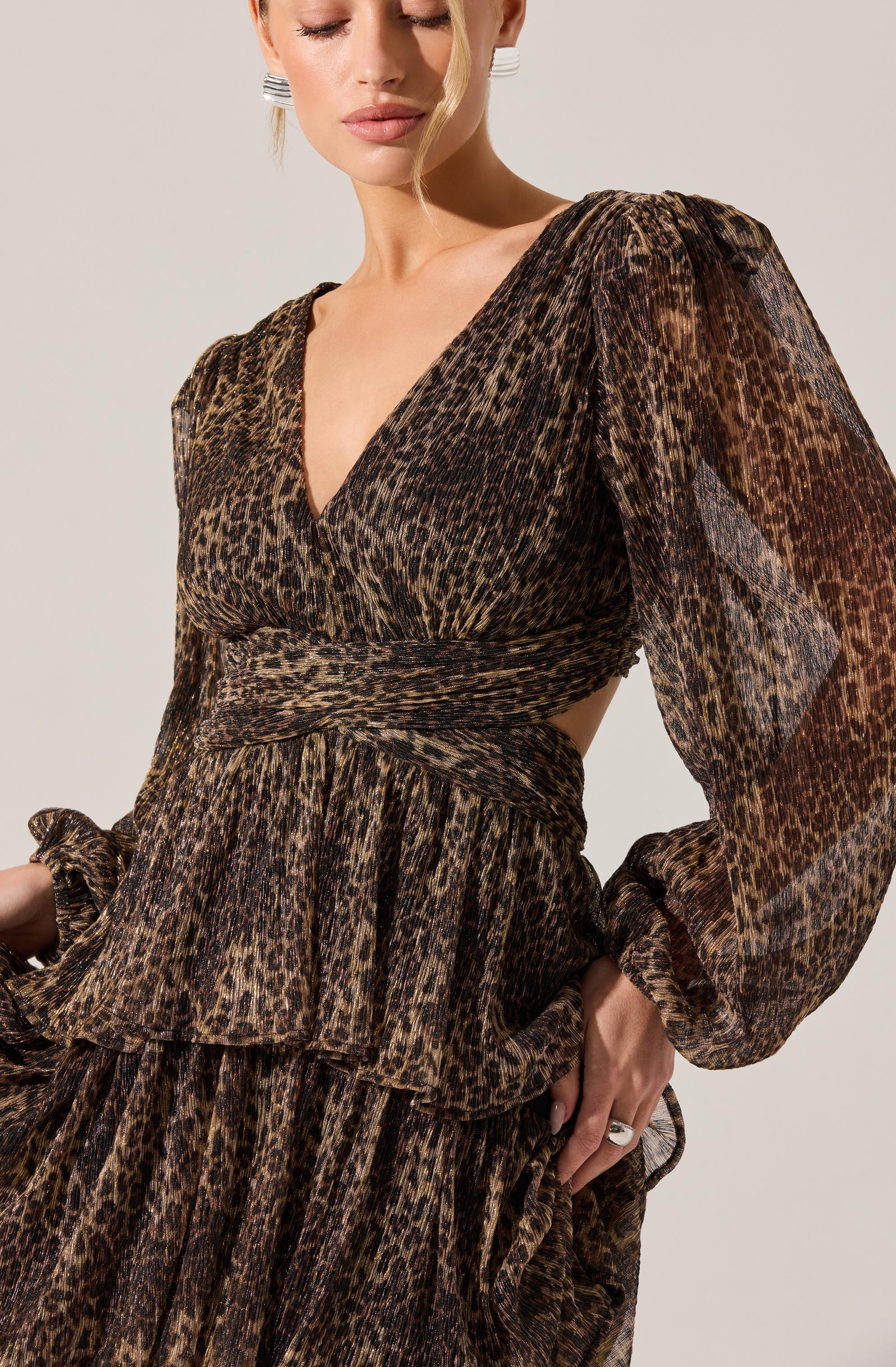 Anora Leopard Tiered Maxi Dress - Image 3