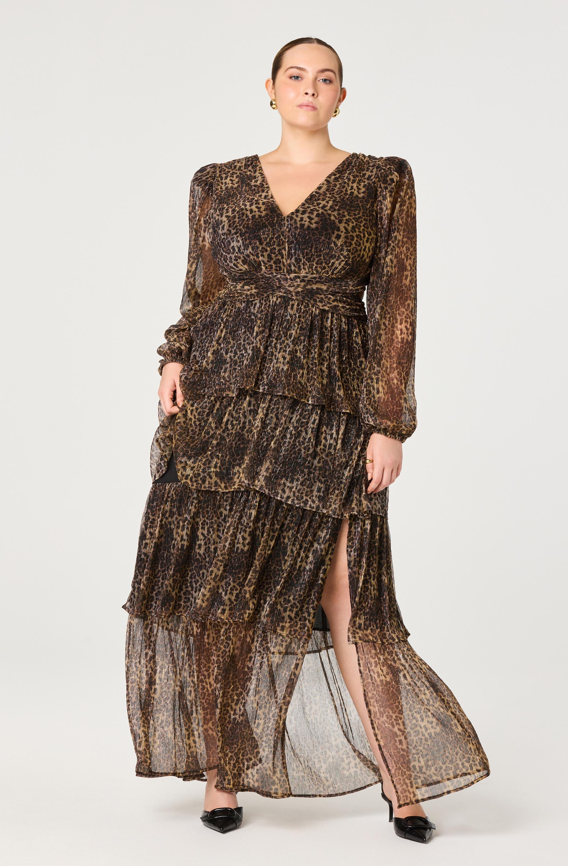 Anora Leopard Tiered Maxi Dress - Image 7