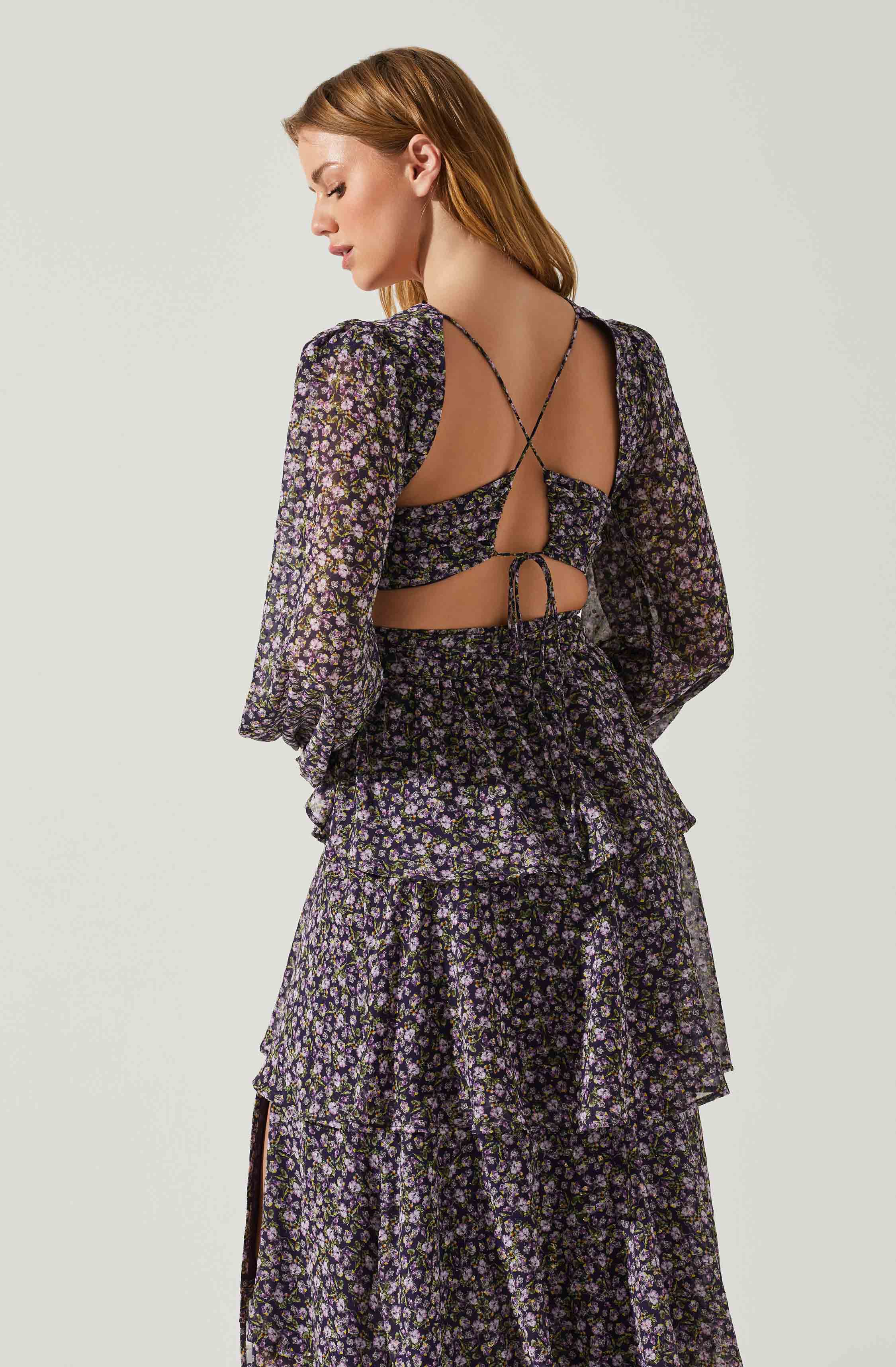 Anora Floral Tiered Maxi Dress - Image 4