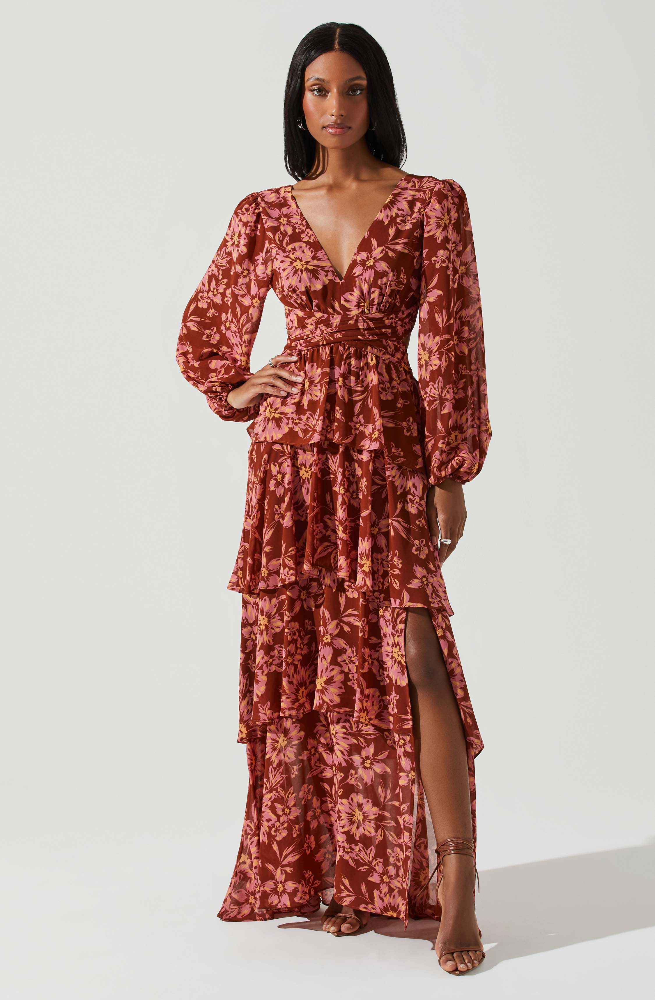 Anora Floral Tiered Maxi Dress - Image 7