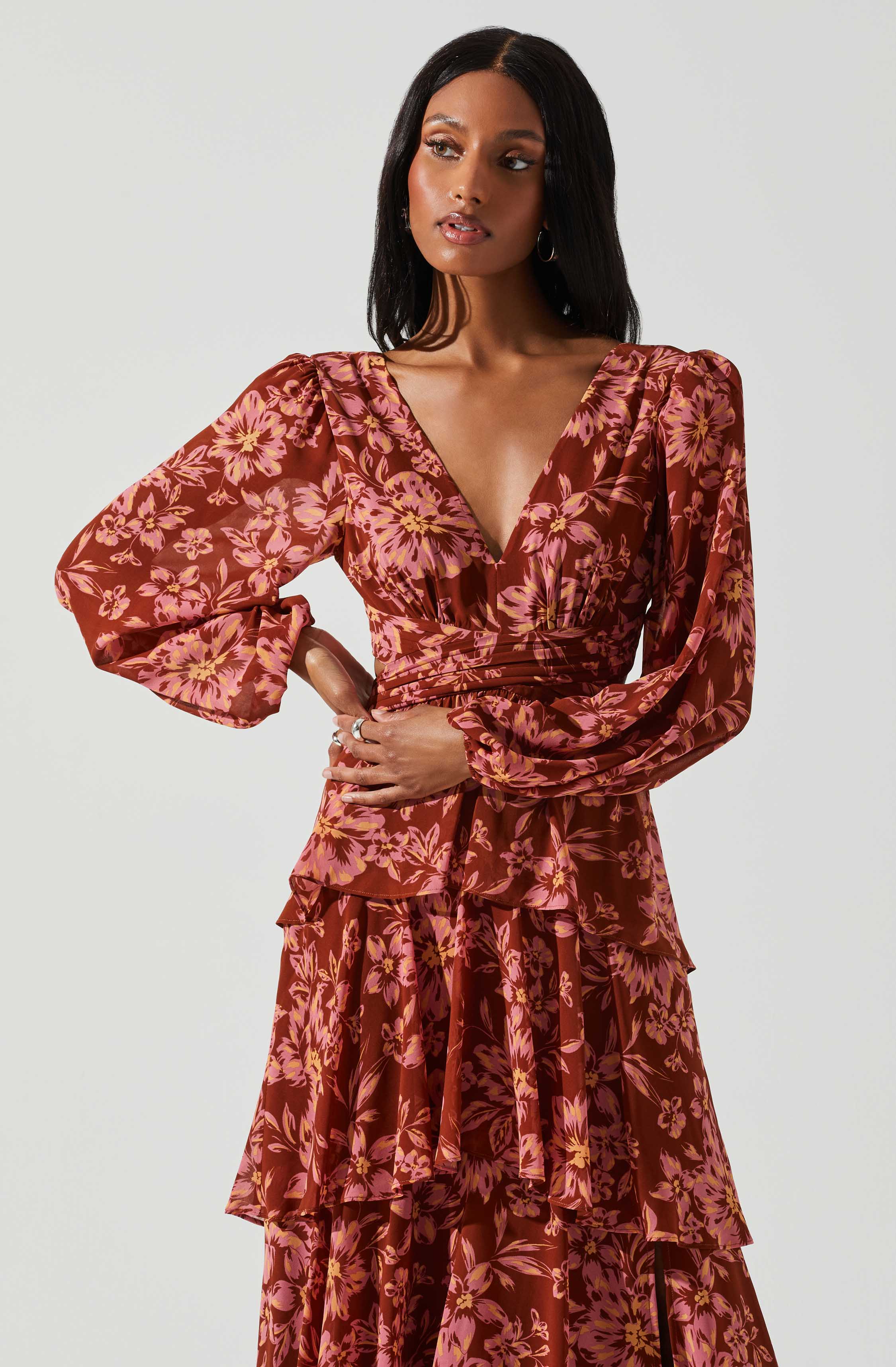 Anora Floral Tiered Maxi Dress - Image 8