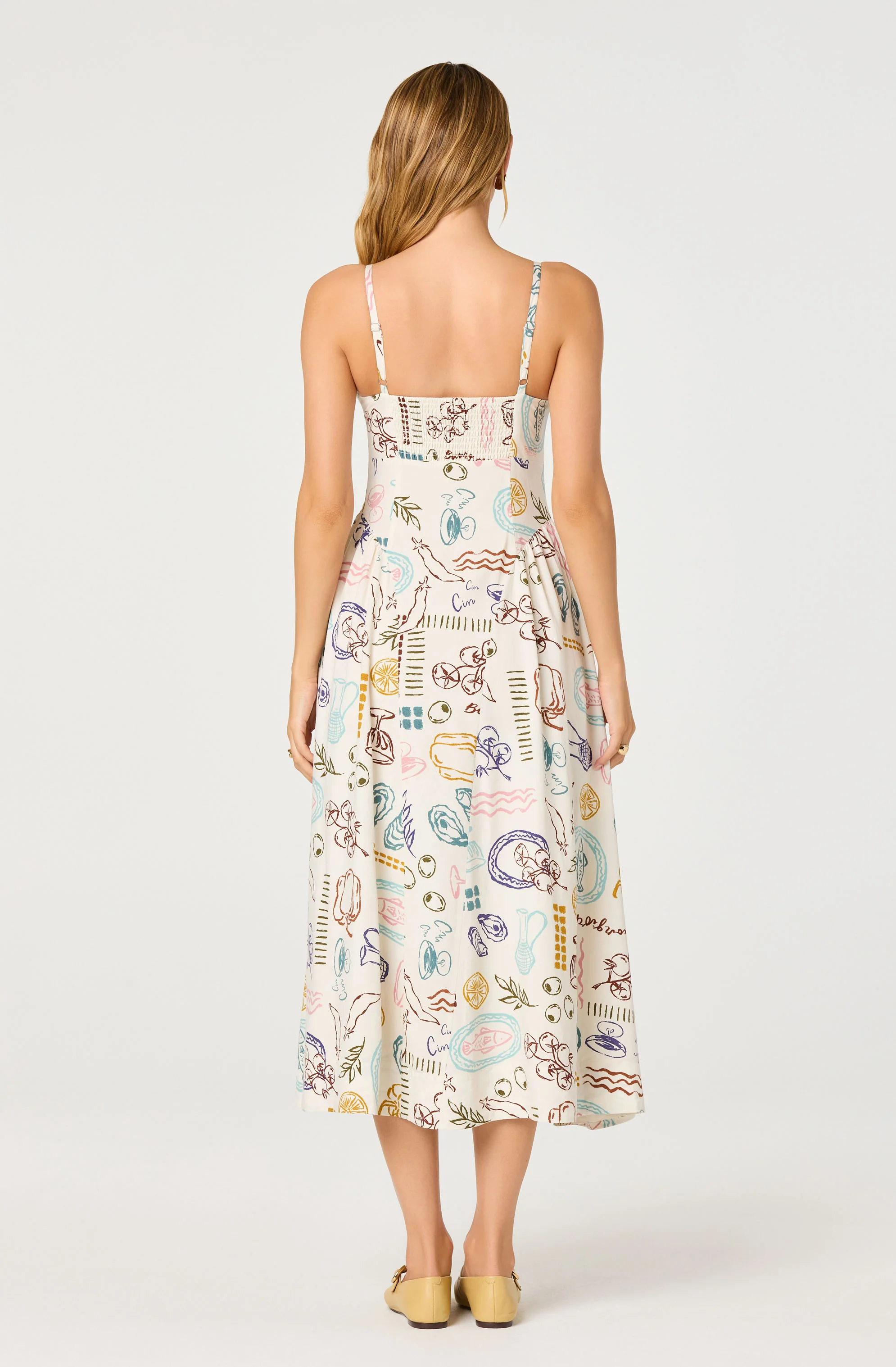 Ansley Novelty Print Linen Midi Dress - Image 3
