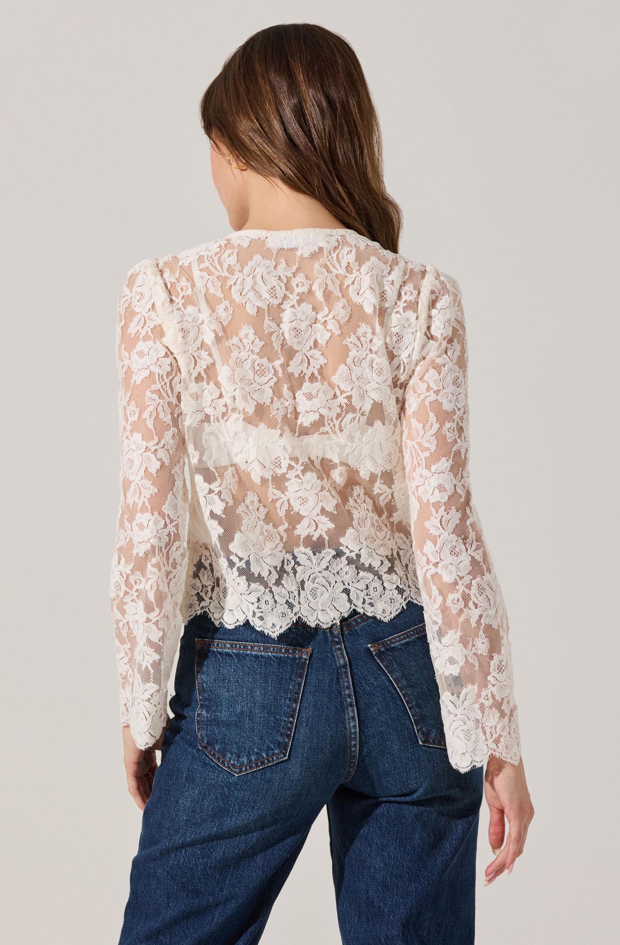 Antoinette Embellished Floral Lace Top - Image 3