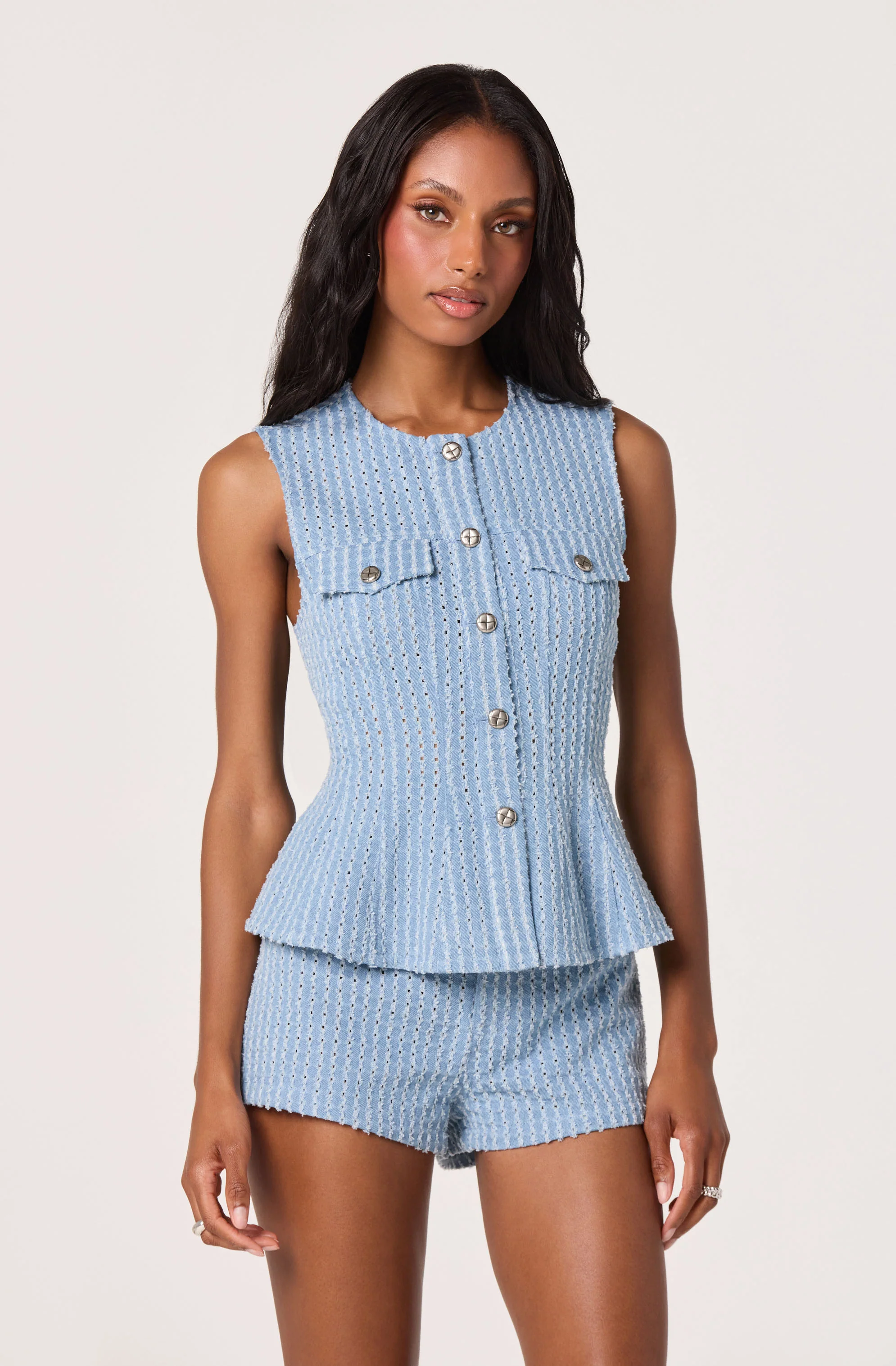 Arden Denim High-Rise Mini Shorts - Image 5
