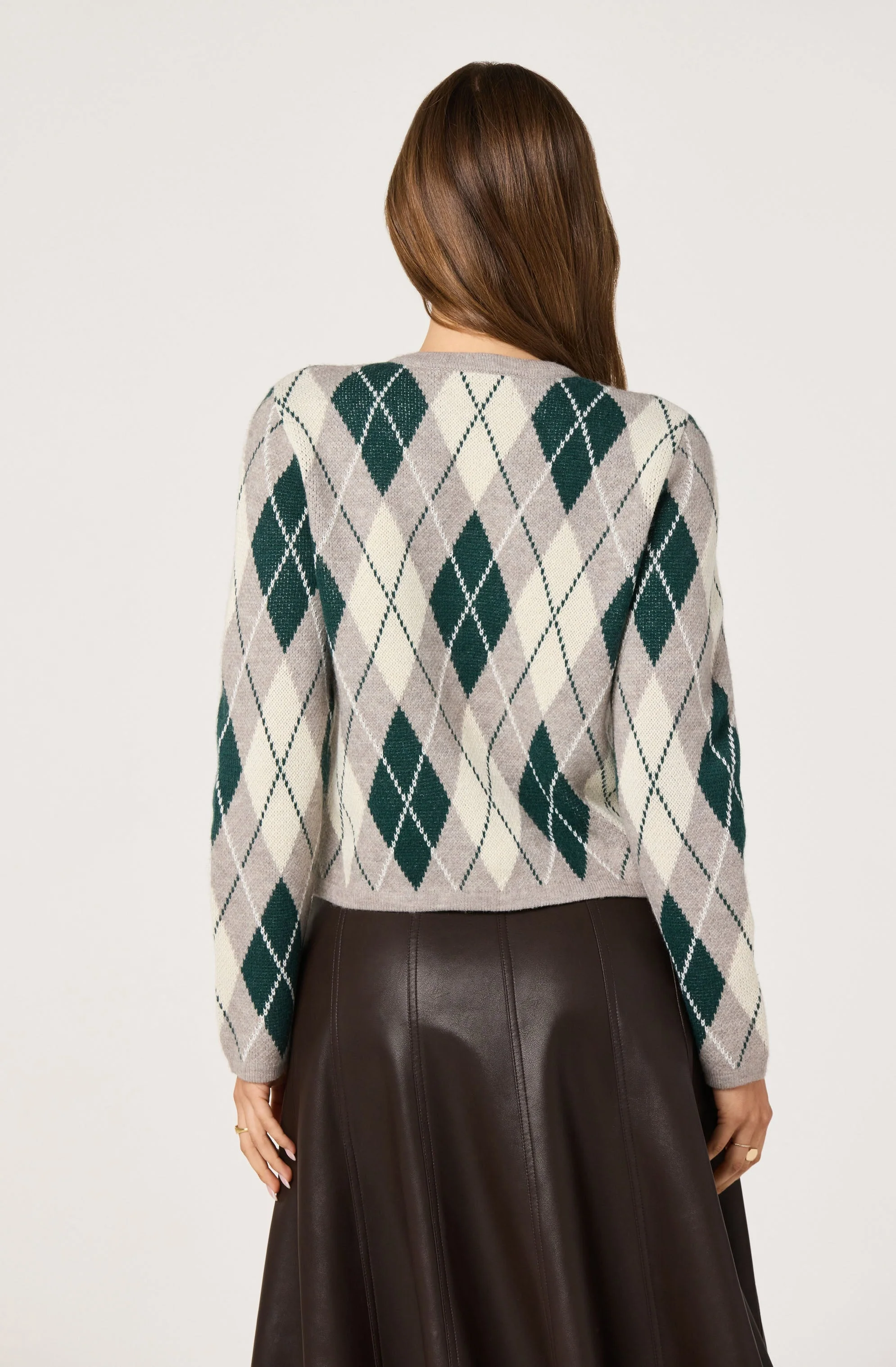 Argyle Long Sleeve Cardigan - Image 4