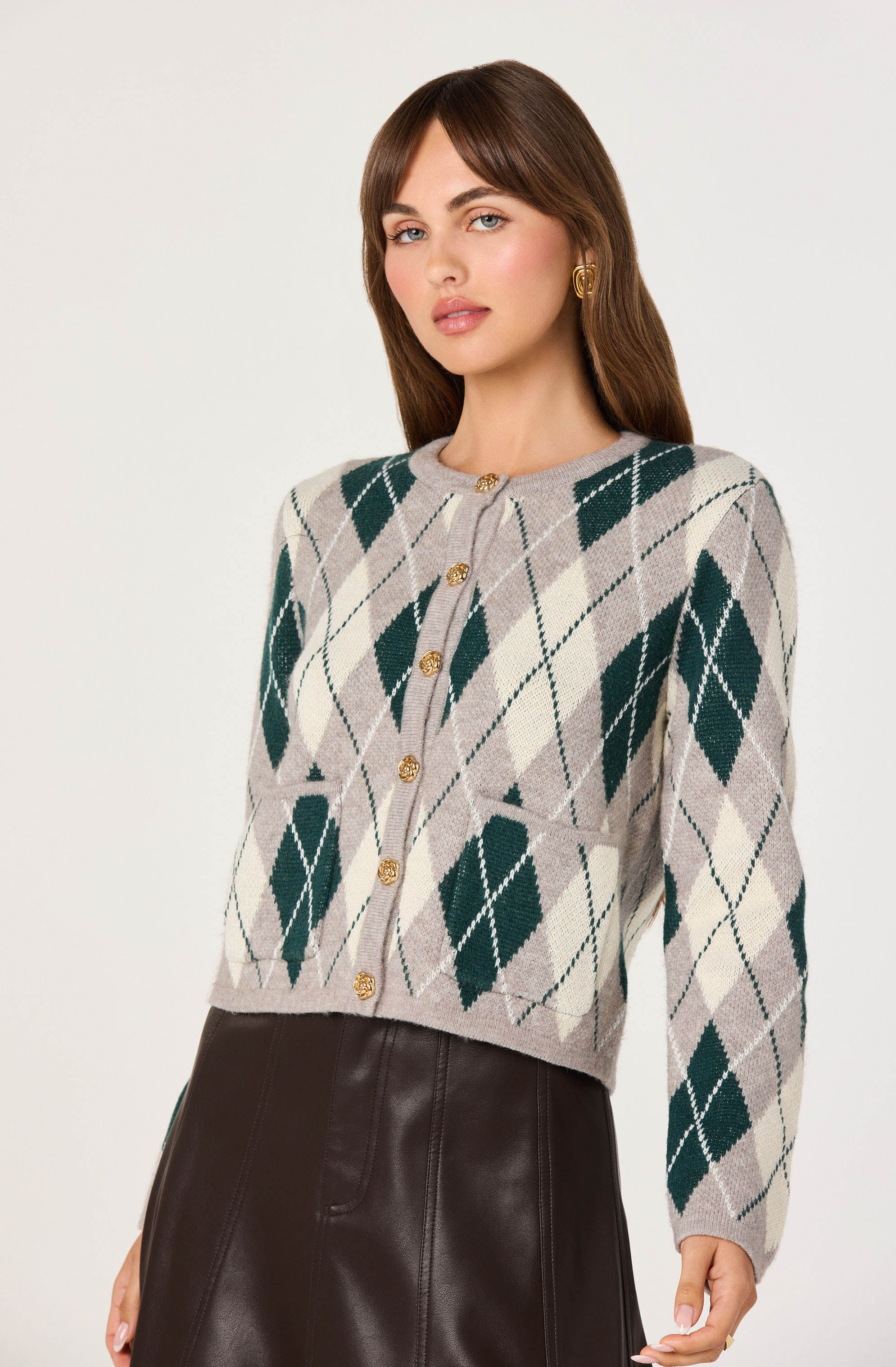 Argyle Long Sleeve Cardigan - Image 6
