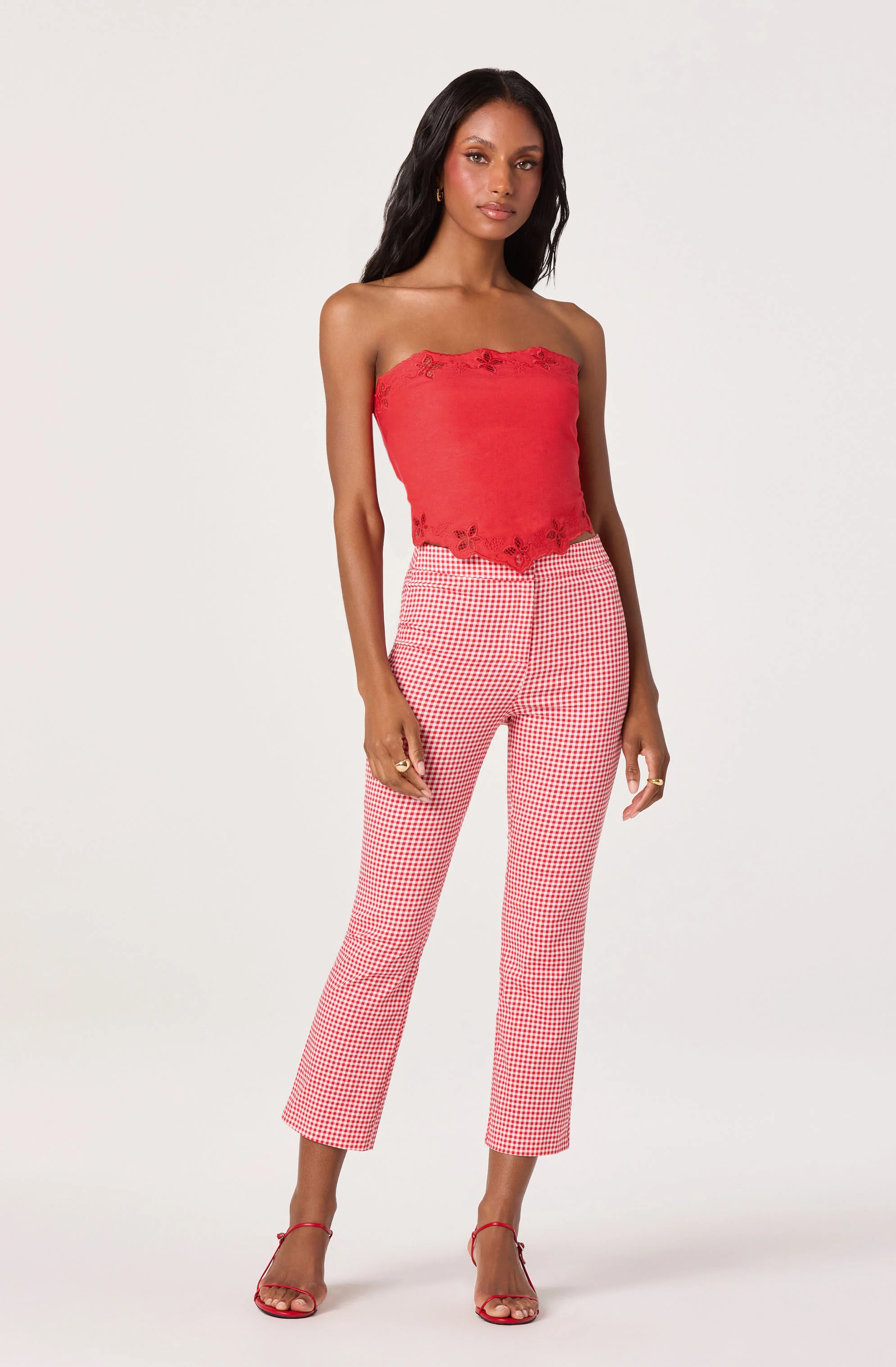 Asa Cutwork Embroidery Strapless Linen Top - Image 5