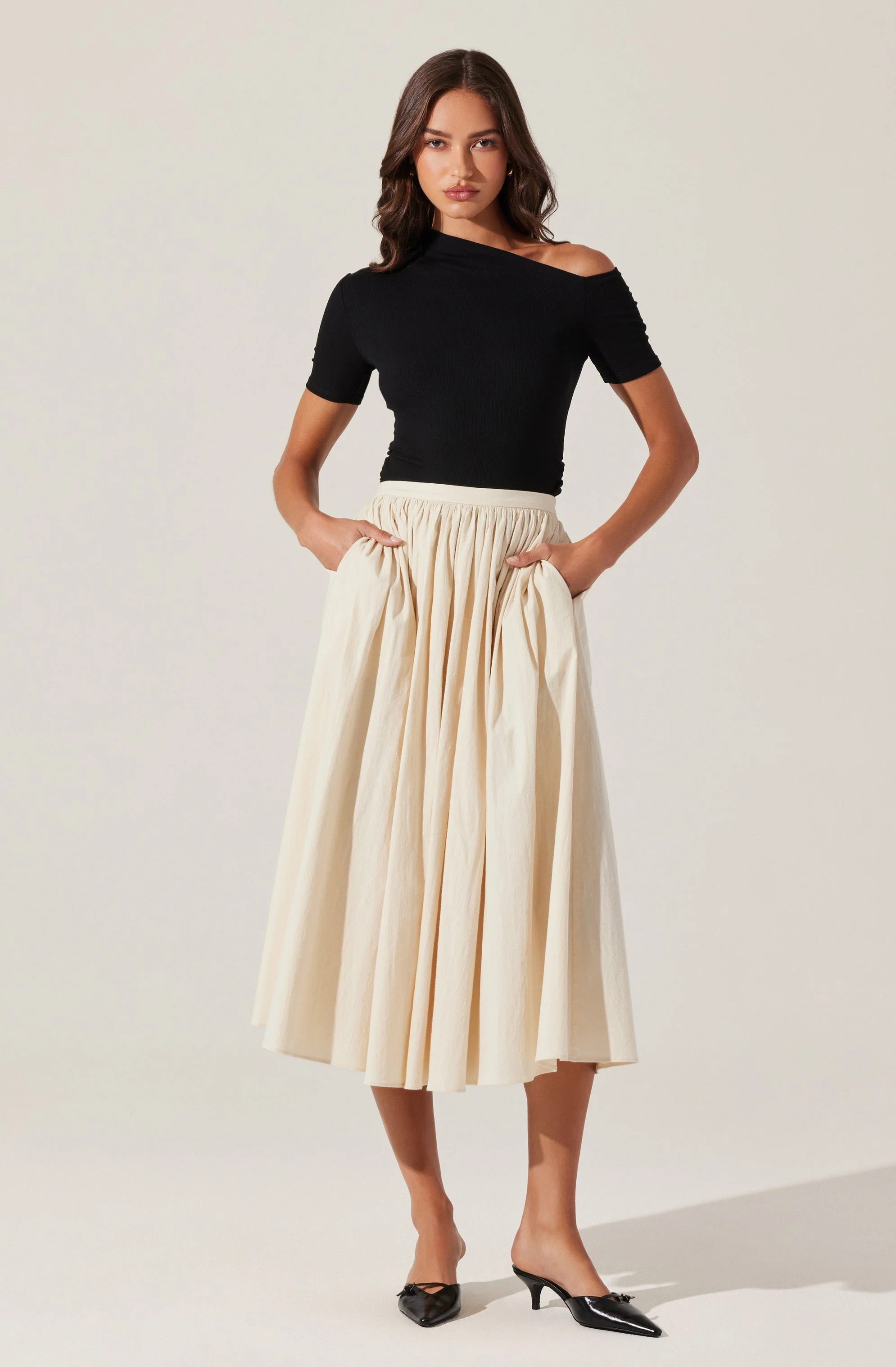 Ash Ribbed Off Shoulder Top - Image 3