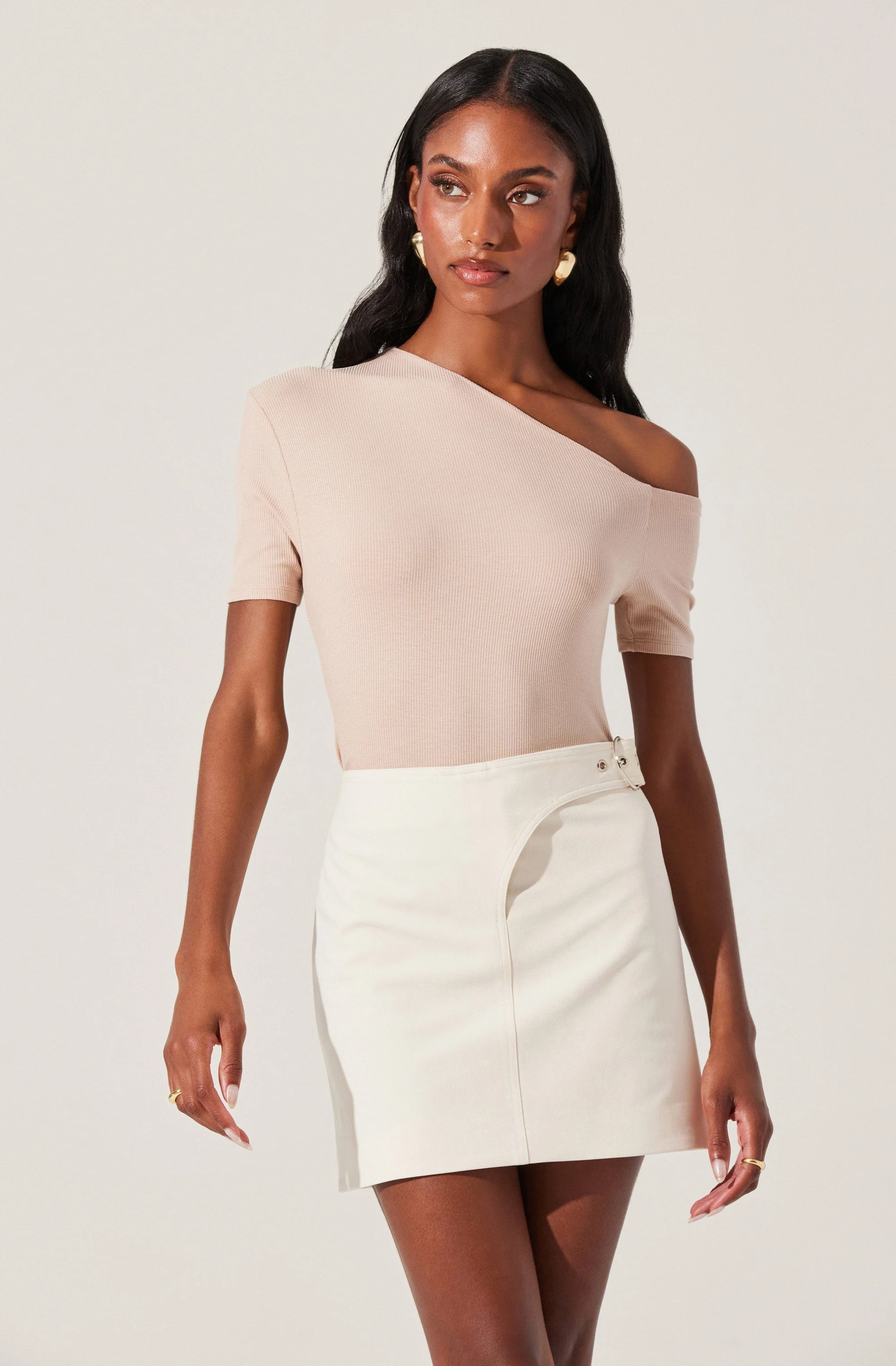 Ash Ribbed Off Shoulder Top - Image 9