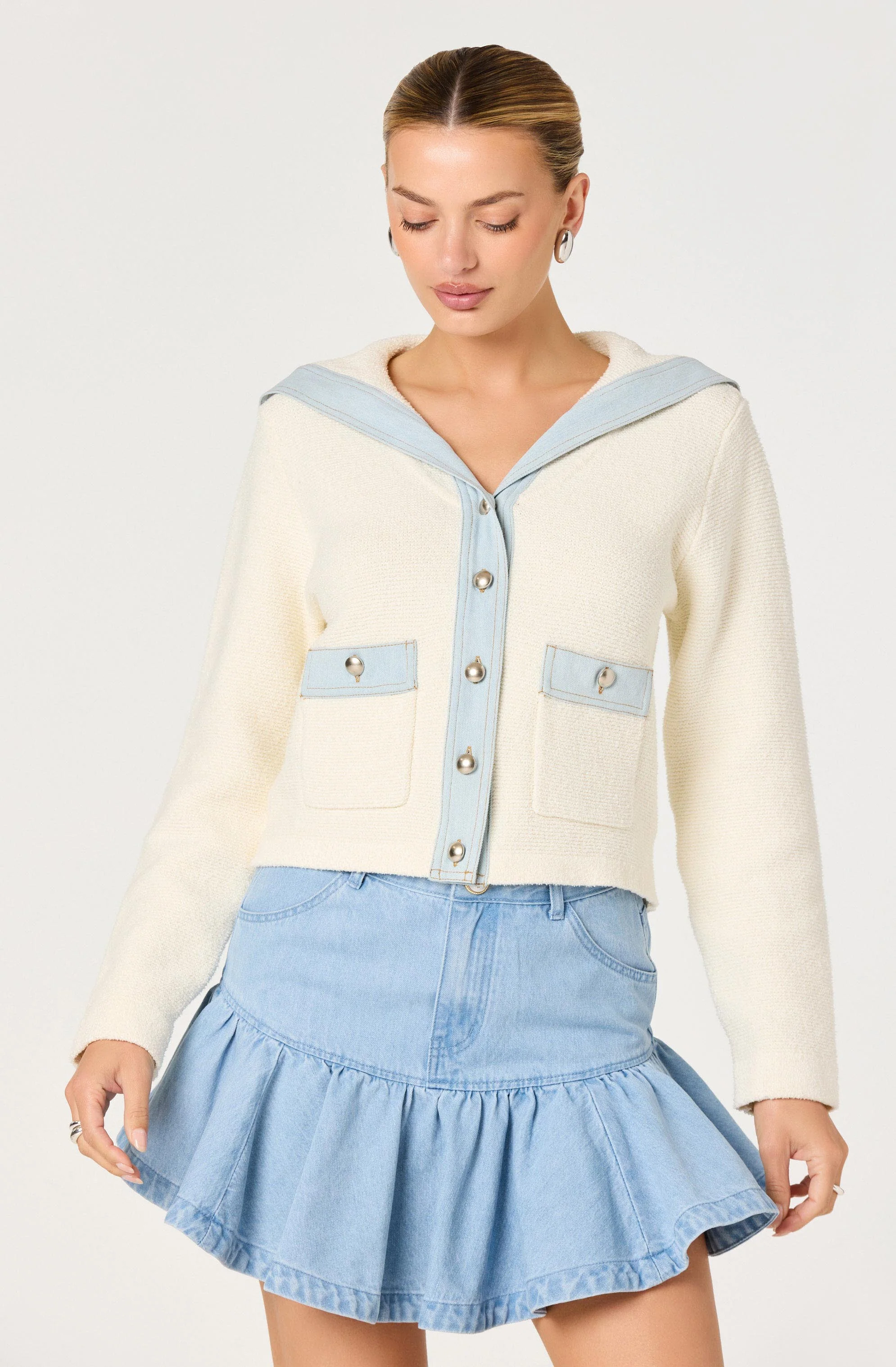 Ashli Denim Fit & Flare Mini Skirt - Image 4