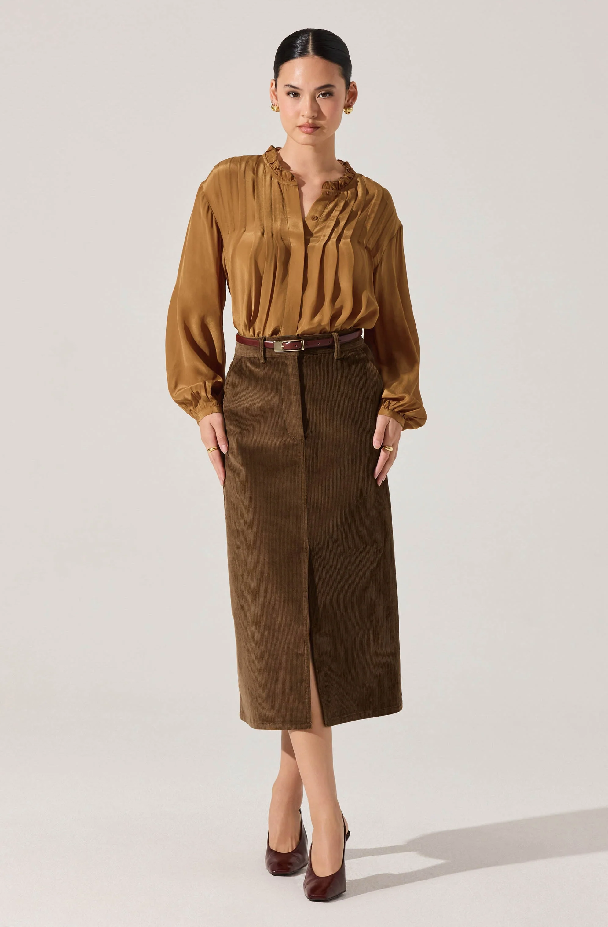 Ashton Pleated Ruffle Trim Top - Image 3
