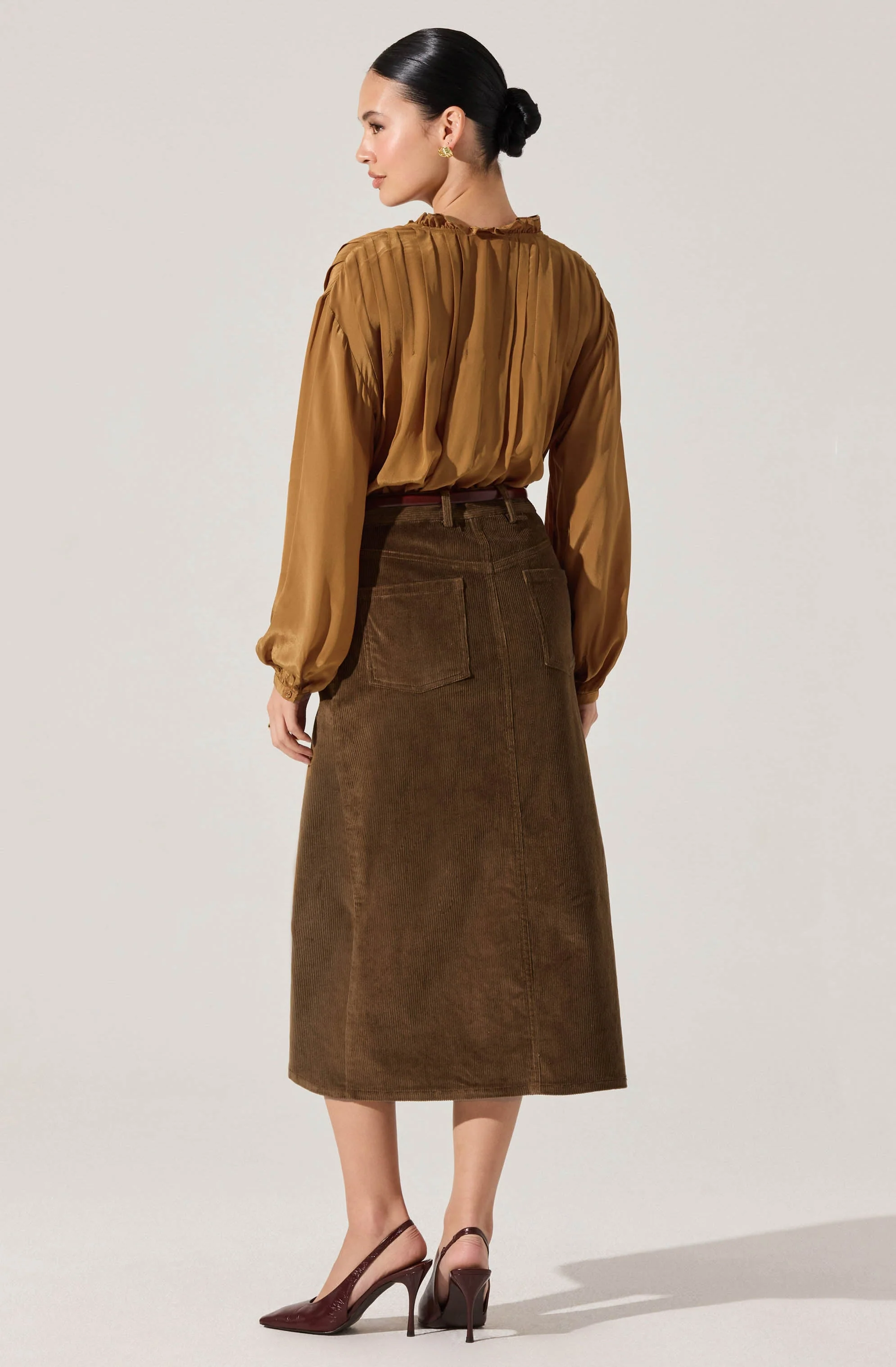 Ashton Pleated Ruffle Trim Top - Image 4