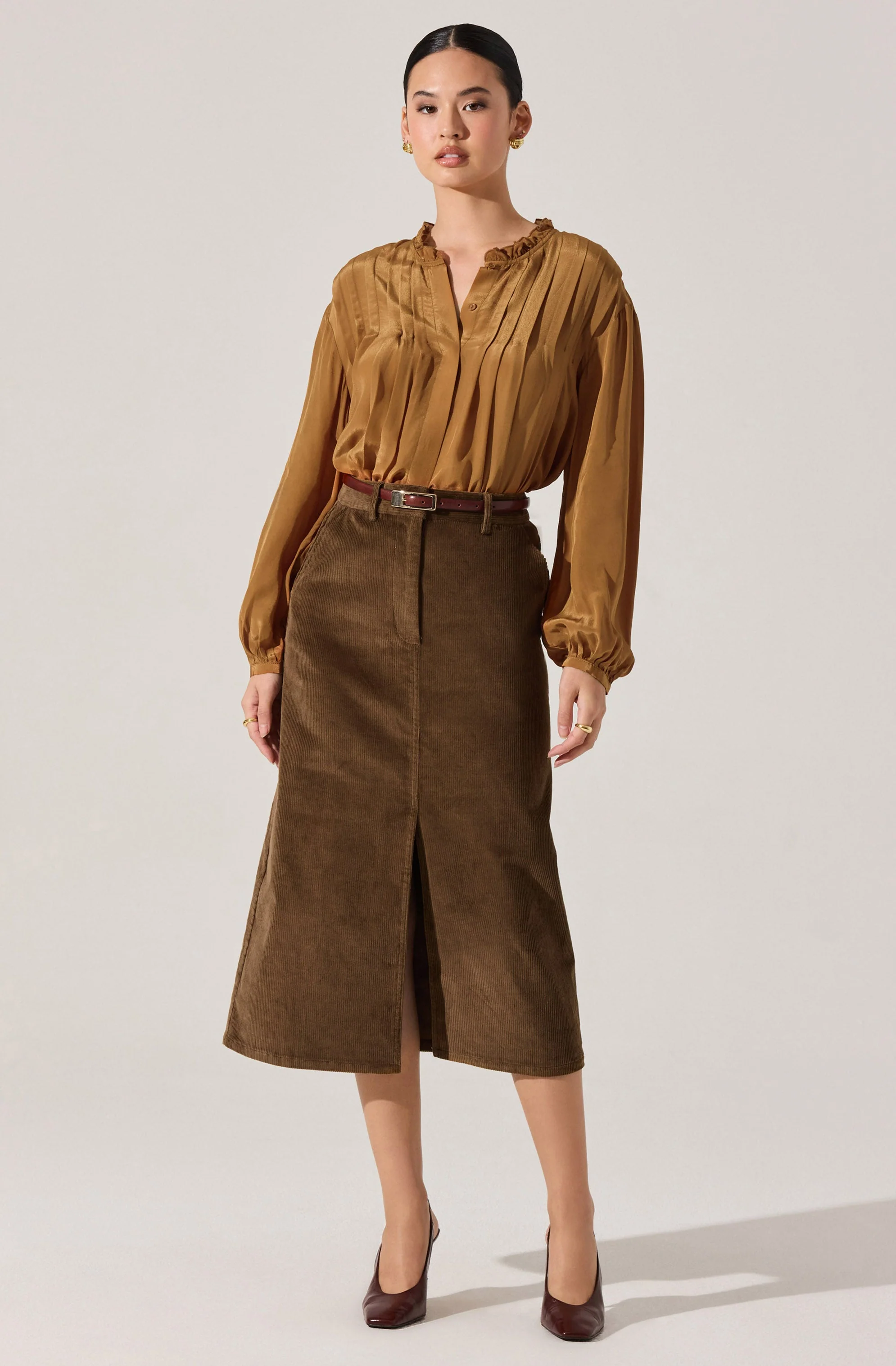 Ashton Pleated Ruffle Trim Top - Image 6