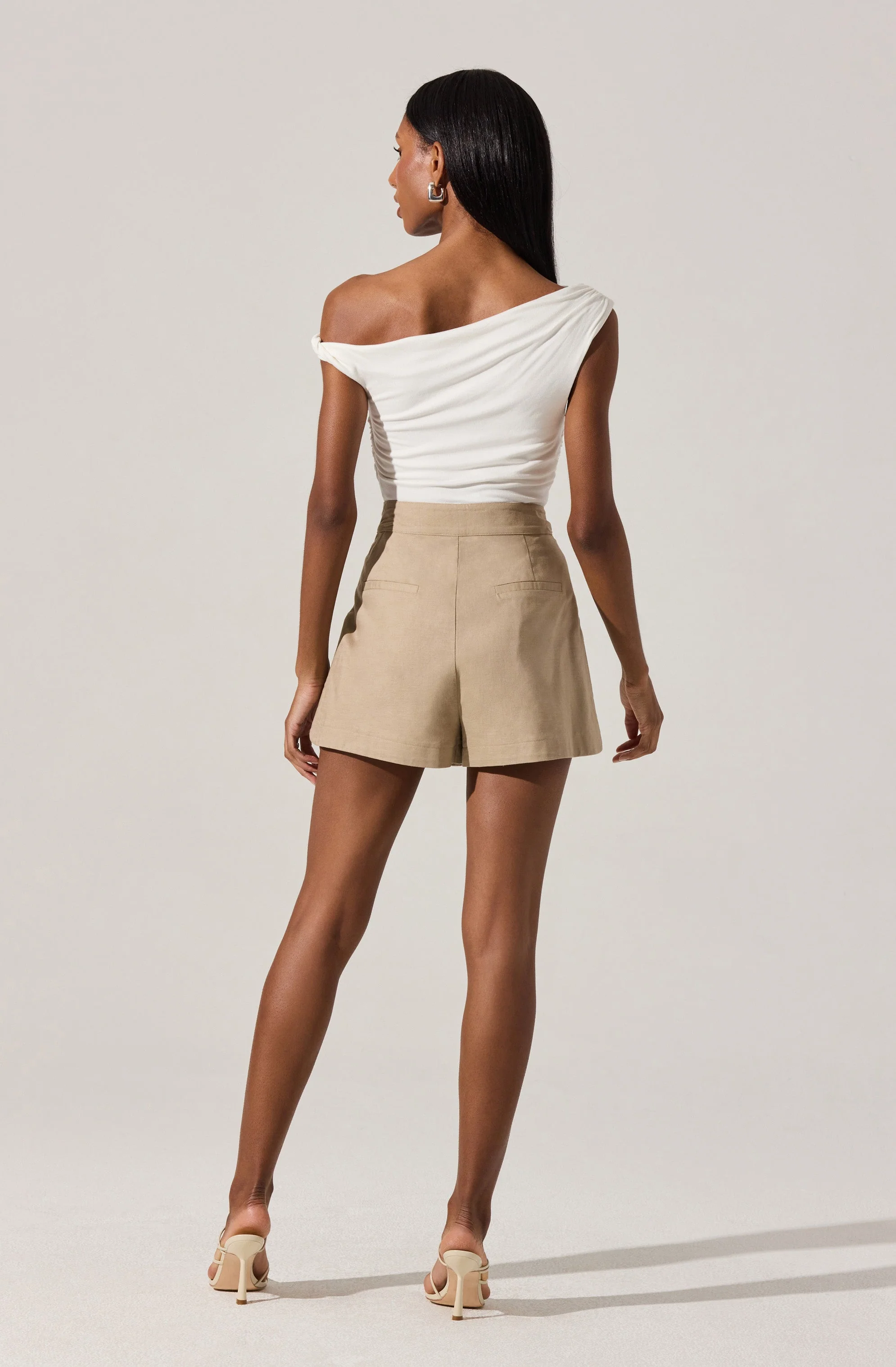 Asymmetric Linen Shorts - Image 6