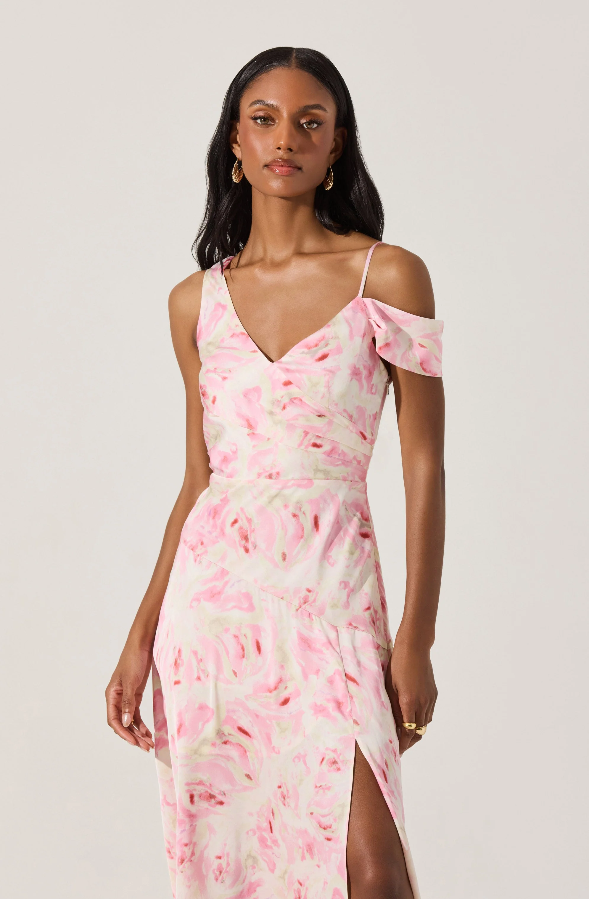 Asymmetric Shoulder Strap Midi Dress - Image 2