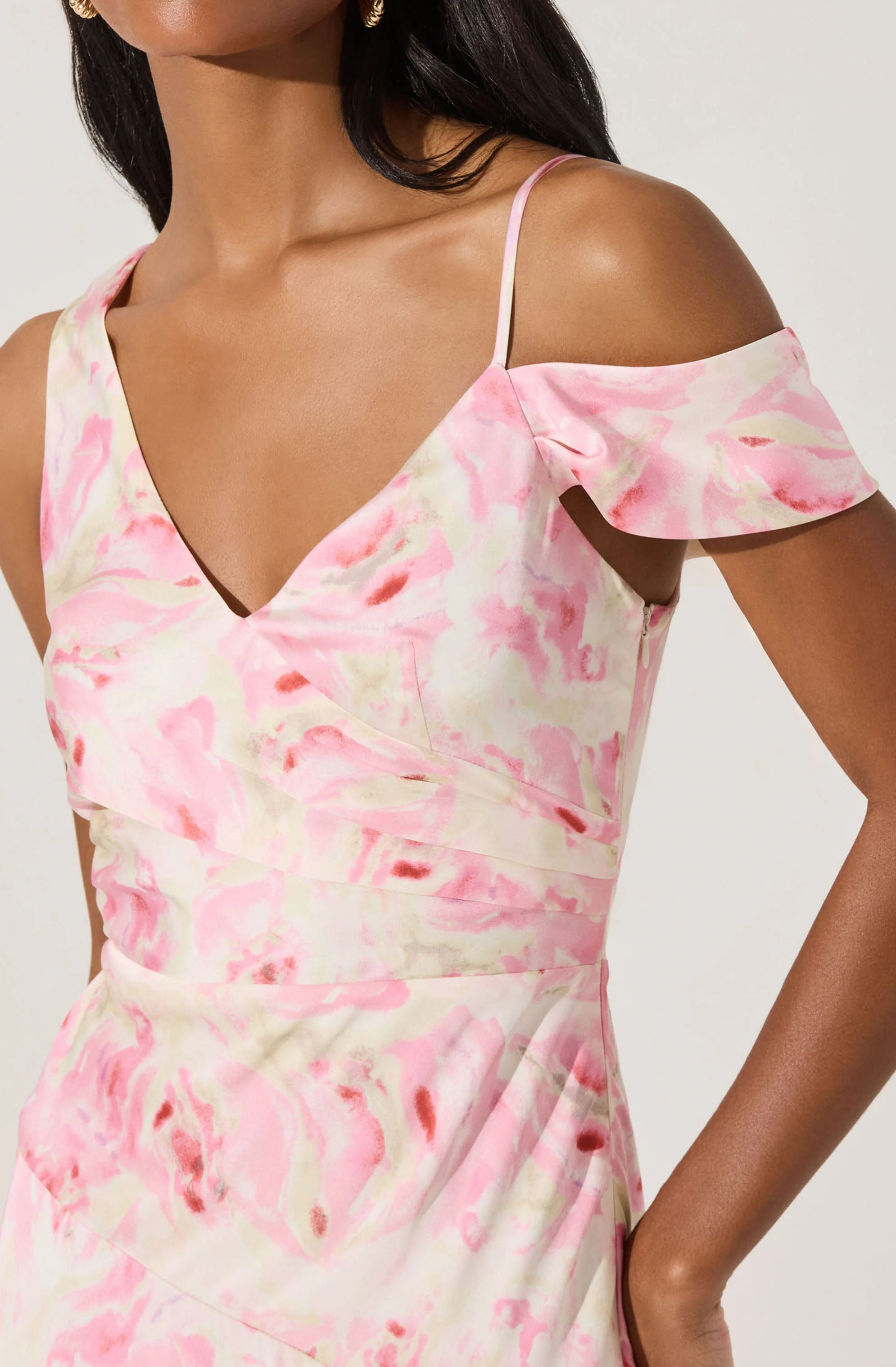 Asymmetric Shoulder Strap Midi Dress - Image 3
