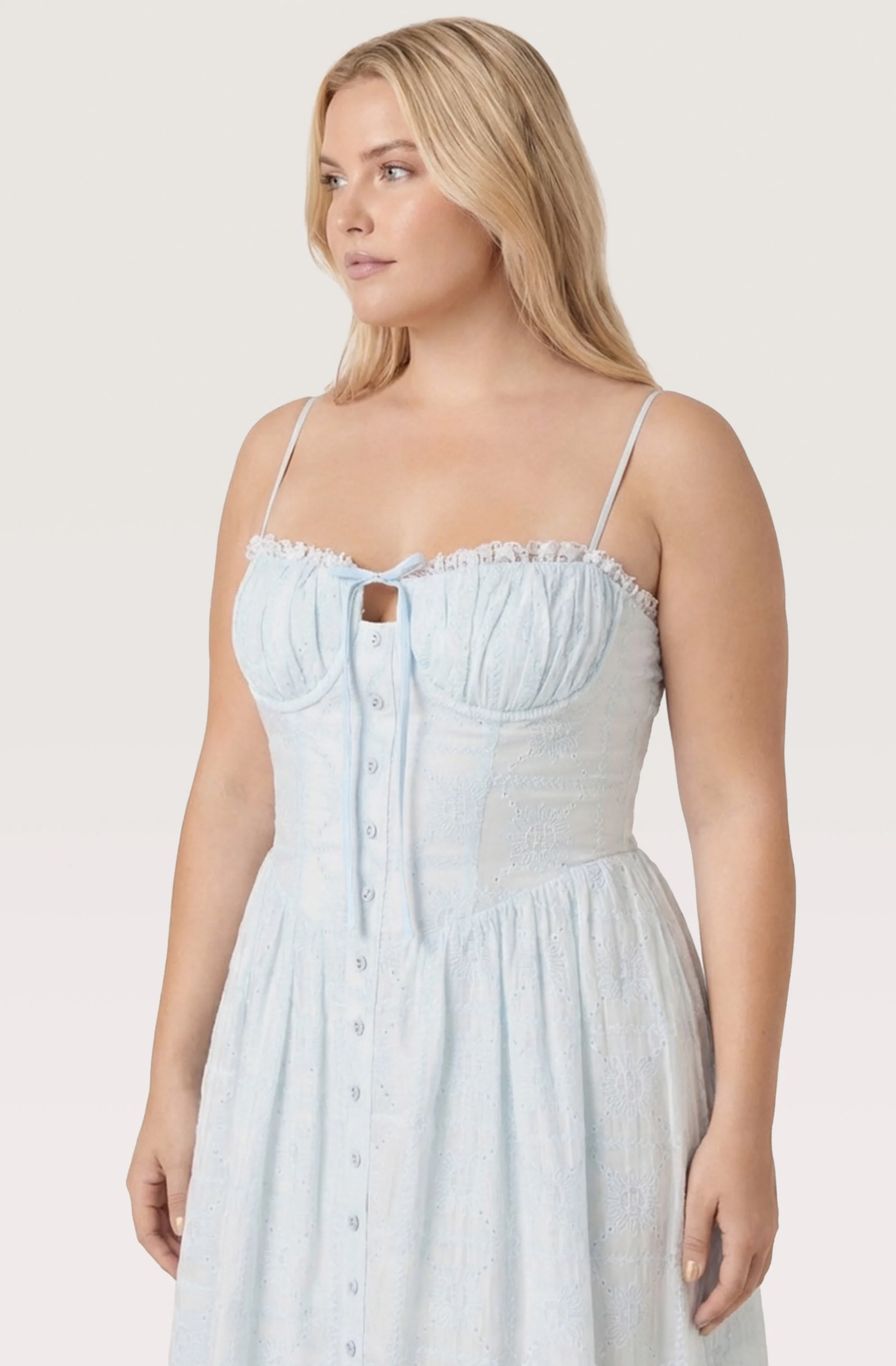 Aubrey Eyelet Embroidered Sweetheart Midi Dress - Image 18