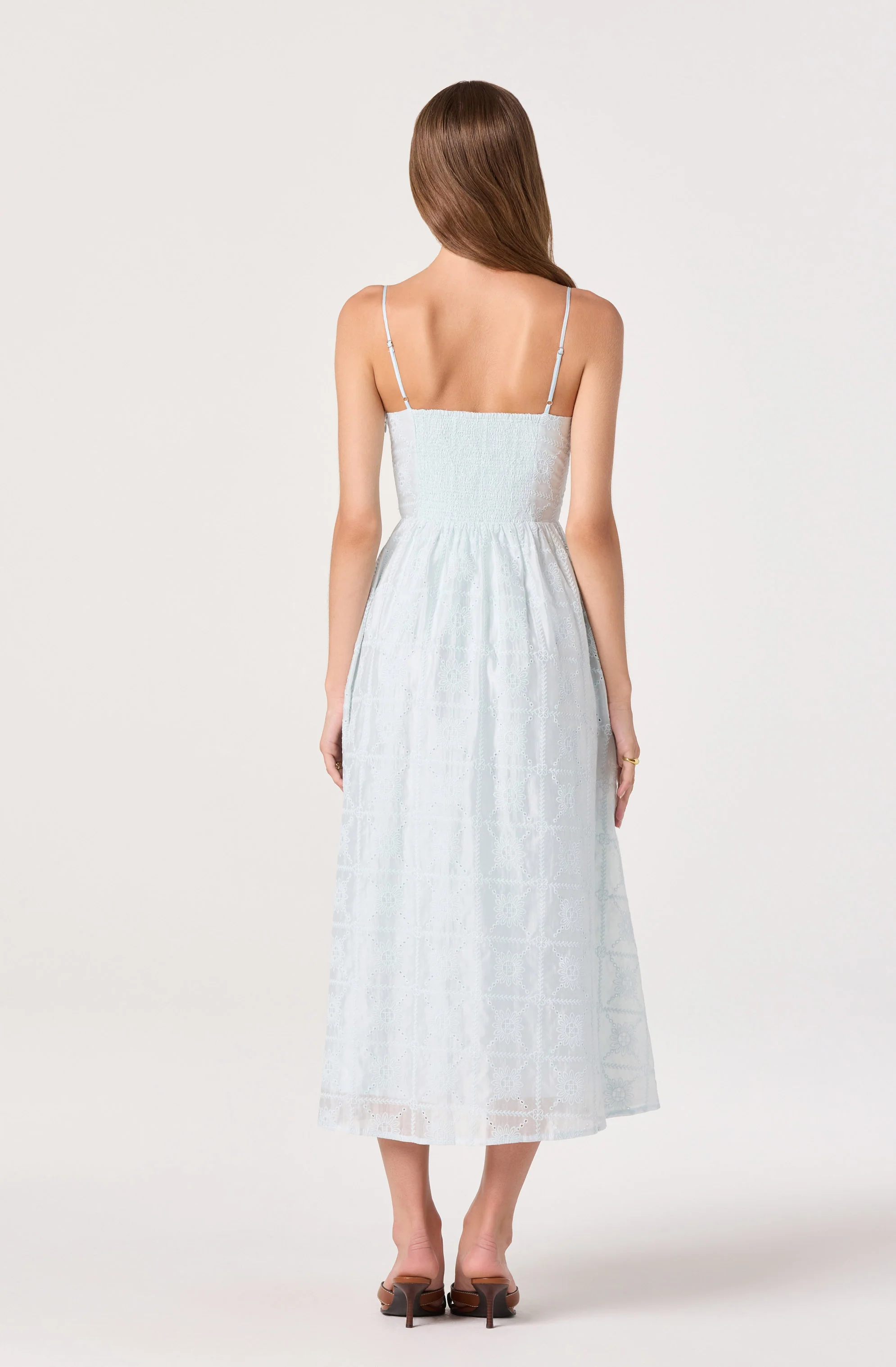 Aubrey Eyelet Embroidered Sweetheart Midi Dress - Image 9