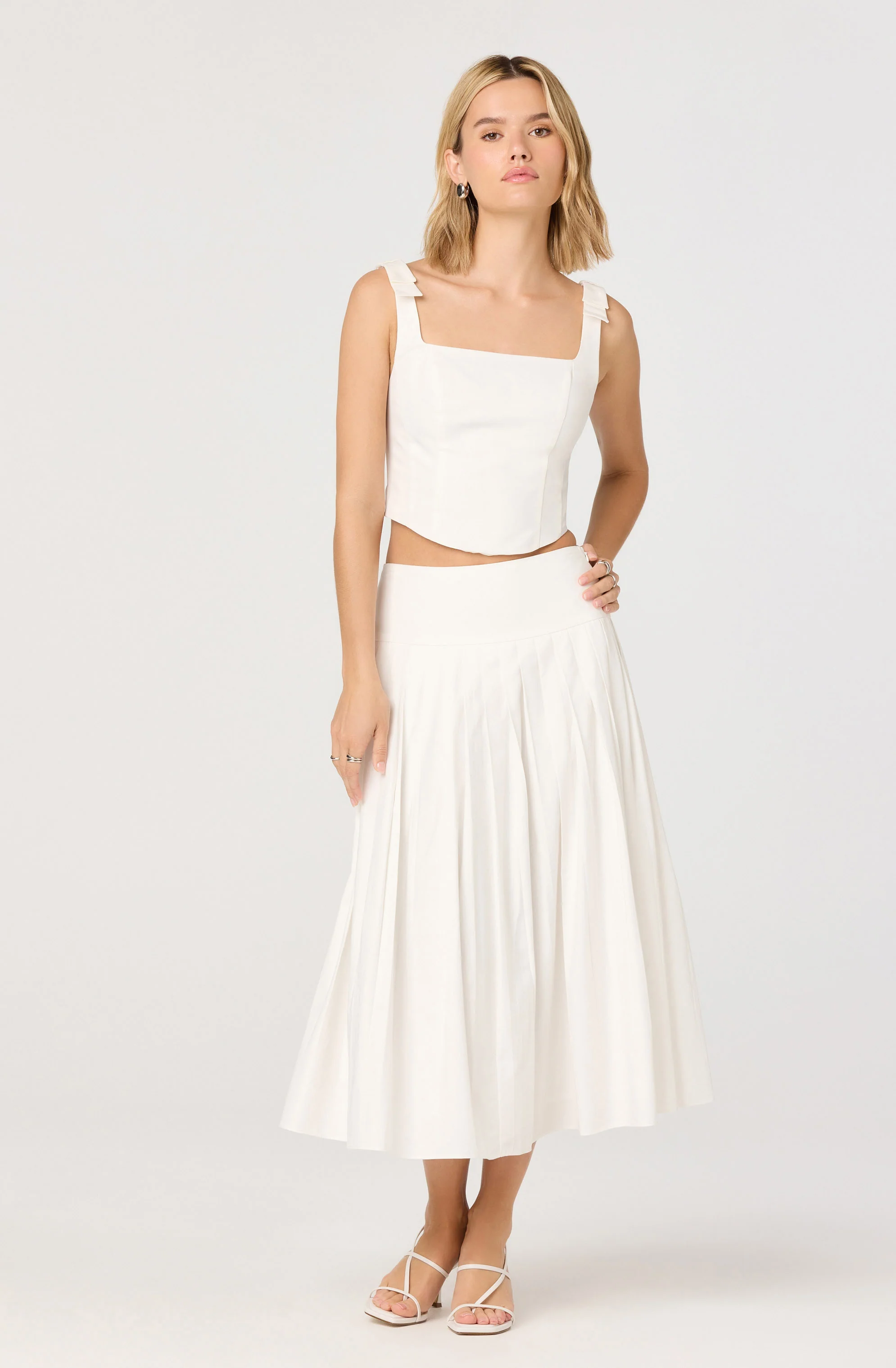 Aubrianna Pleated Drop-Waist Midi Skirt - Image 12