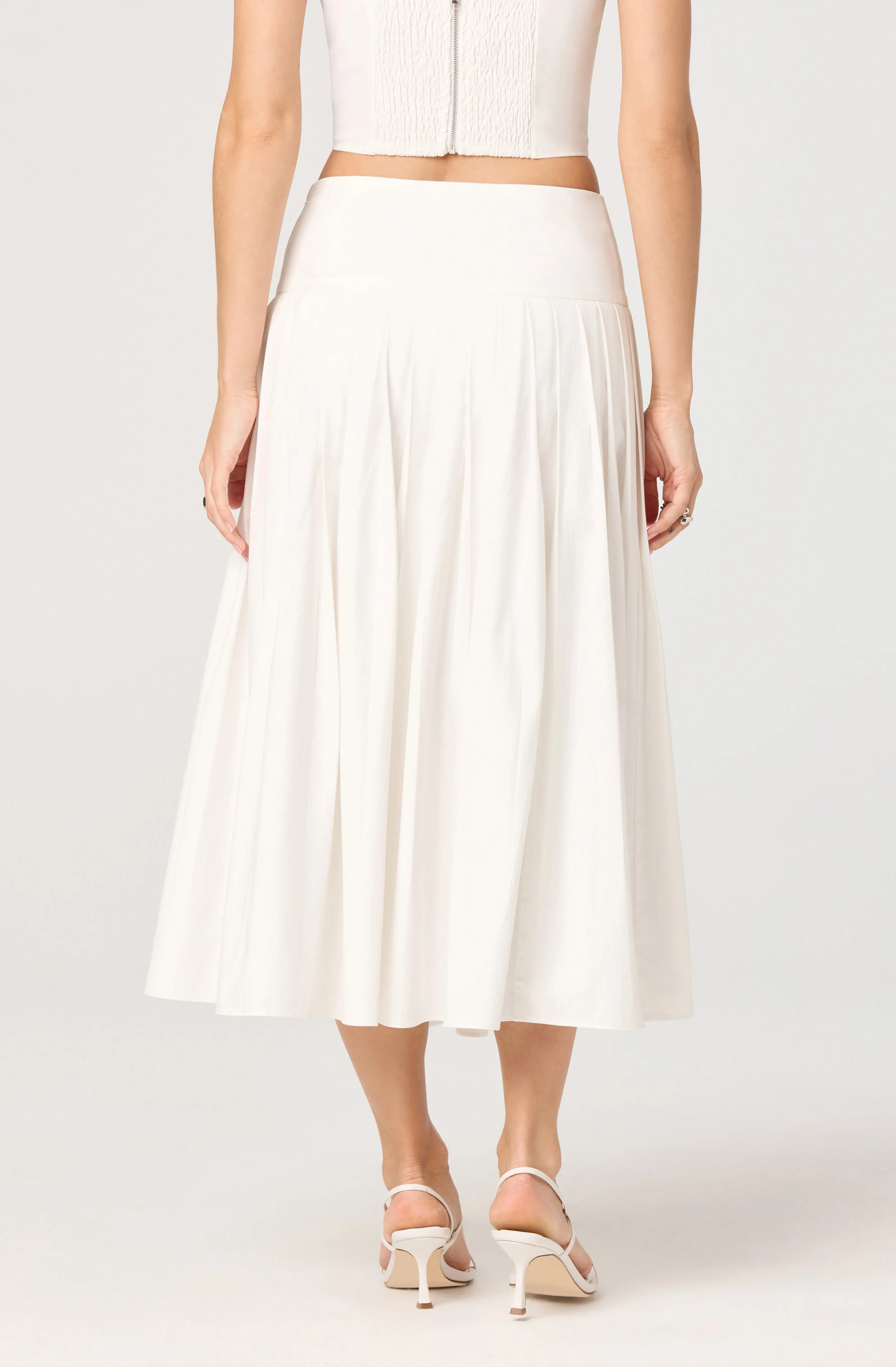 Aubrianna Pleated Drop-Waist Midi Skirt - Image 8