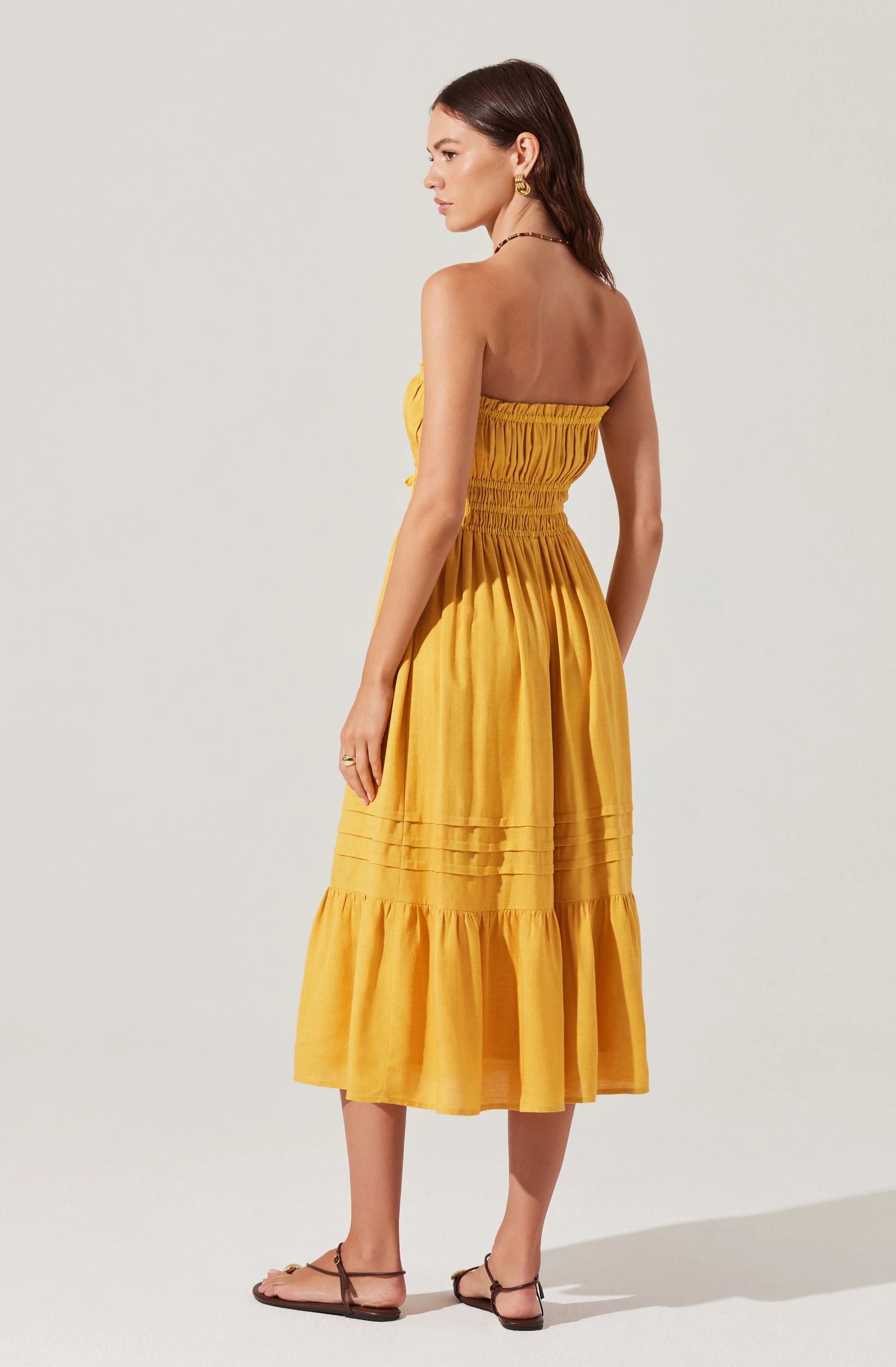 Aubrie Strapless Smocked Midi Dress - Image 10
