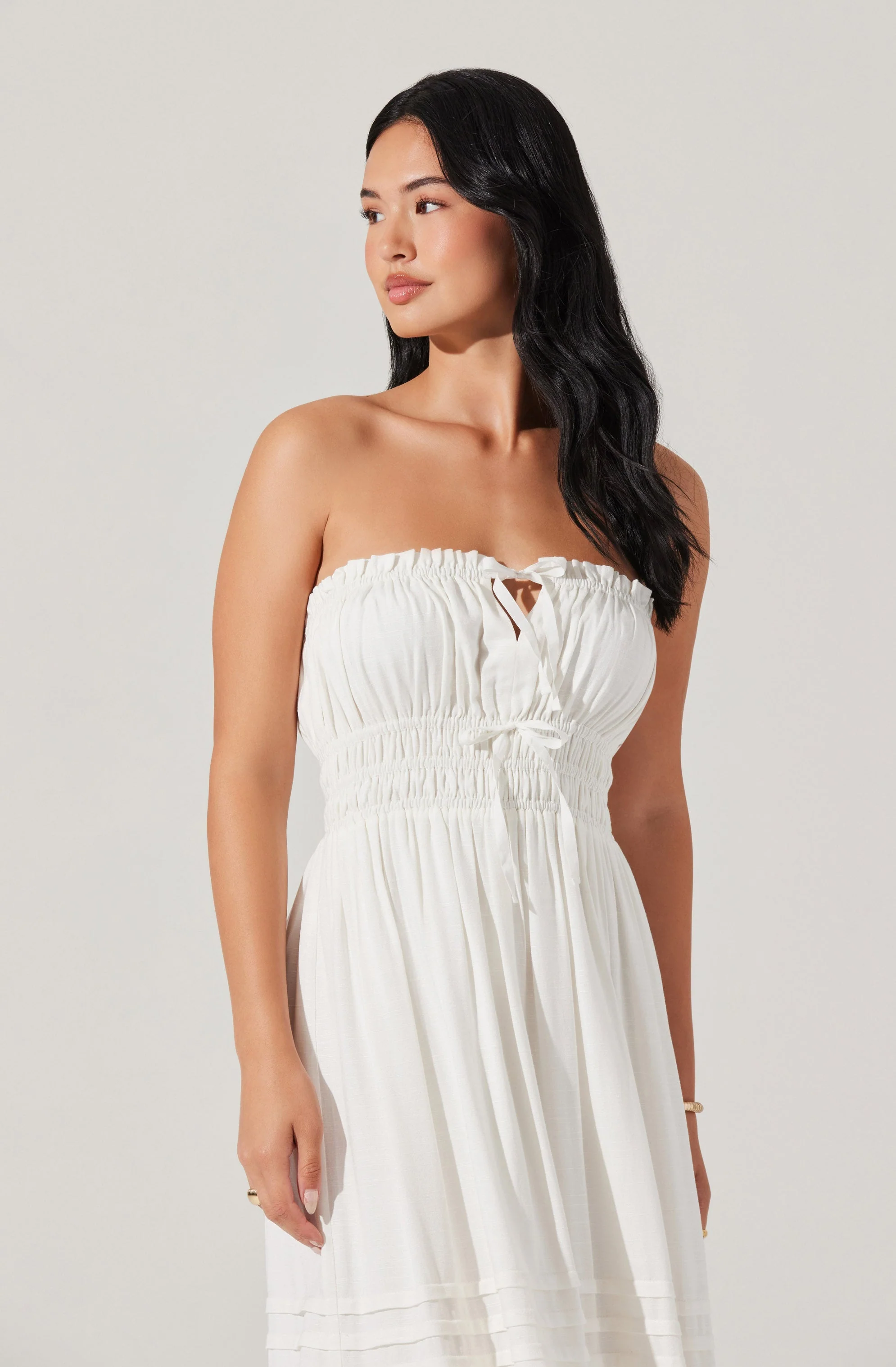 Aubrie Strapless Smocked Midi Dress - Image 2