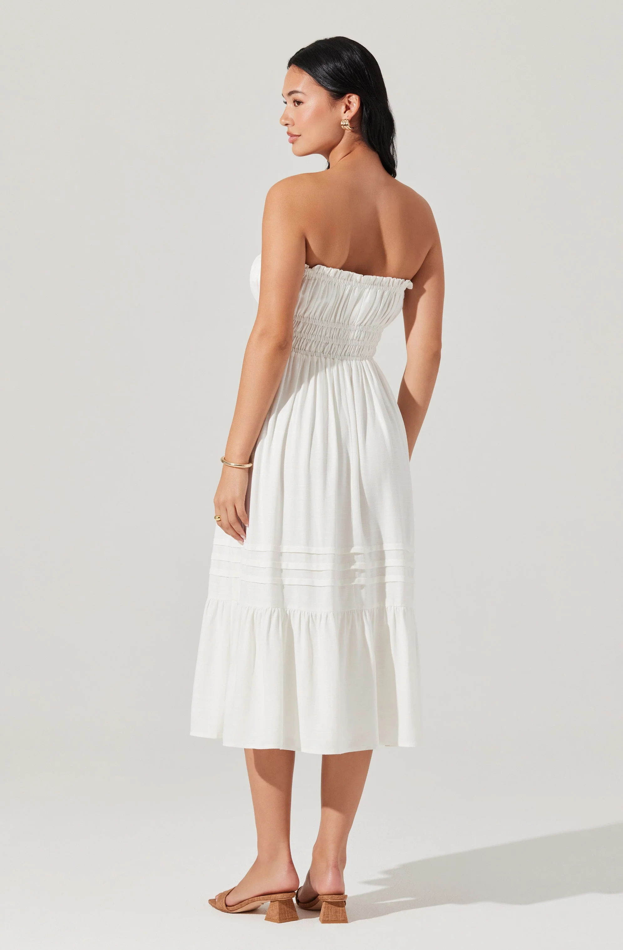 Aubrie Strapless Smocked Midi Dress - Image 5