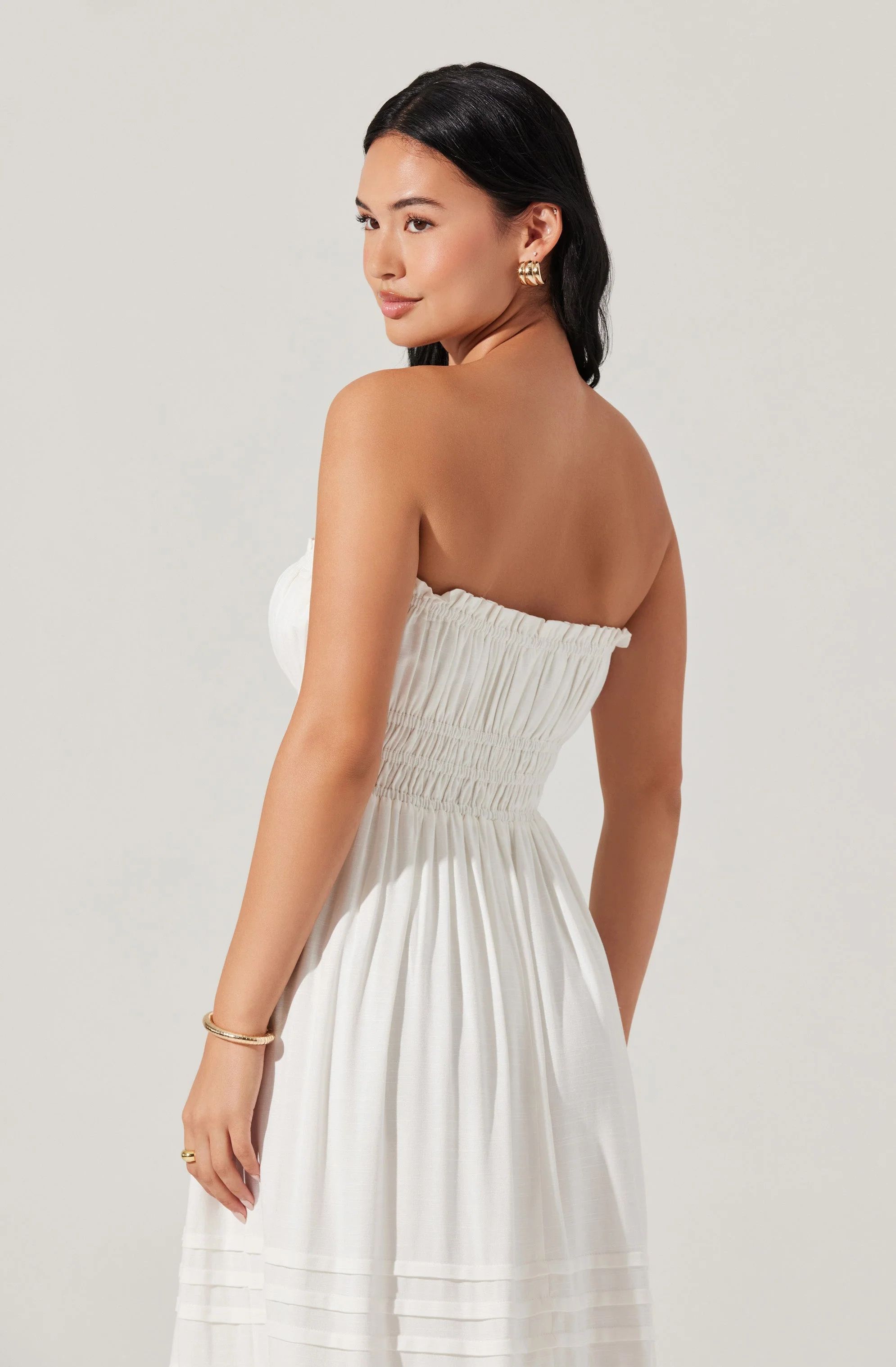 Aubrie Strapless Smocked Midi Dress - Image 6