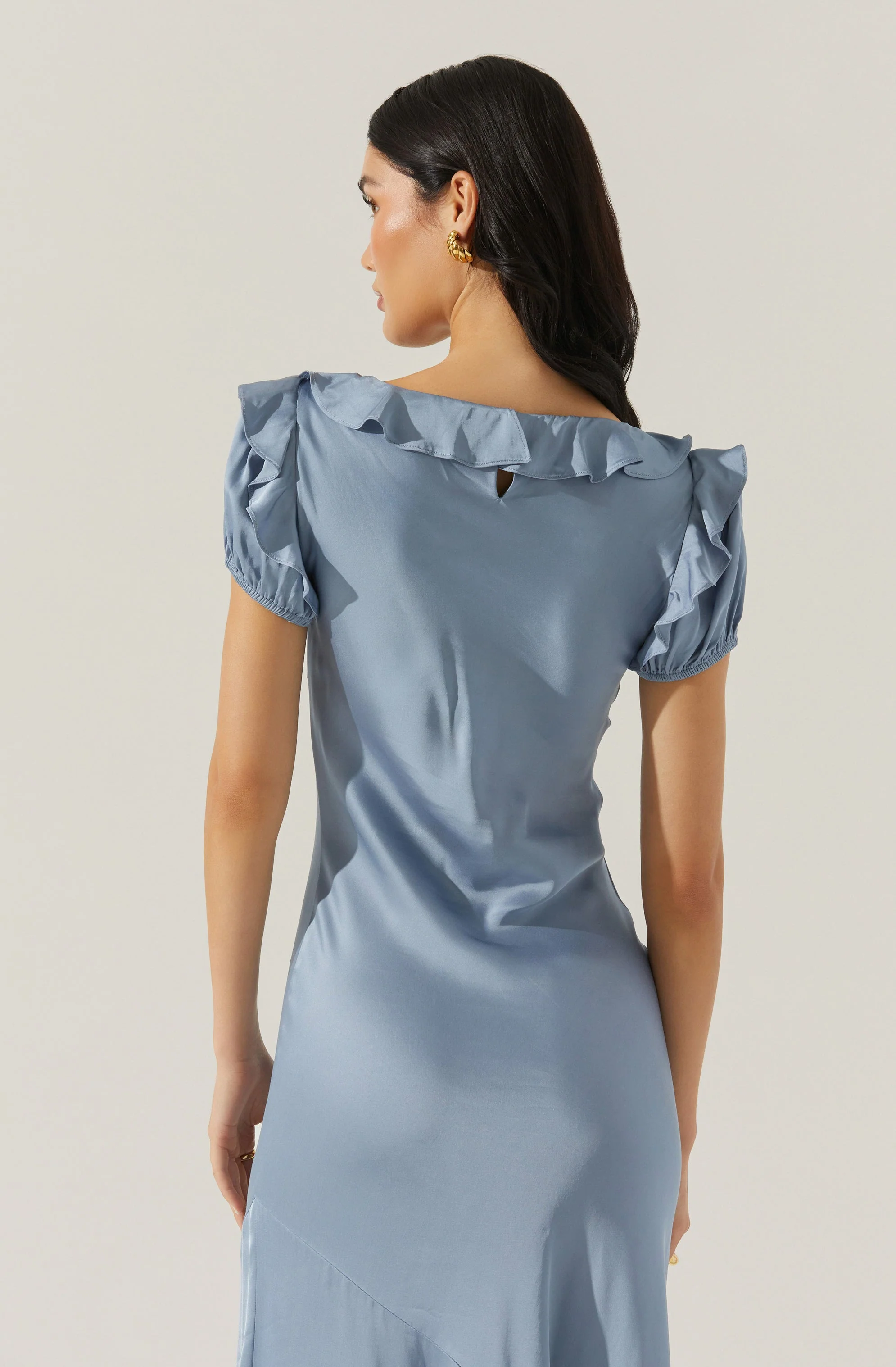 Auden Satin Ruffle Midi dress - Image 10