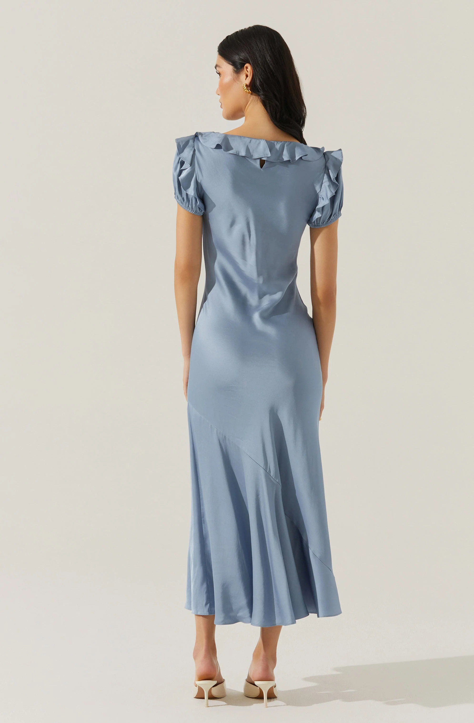 Auden Satin Ruffle Midi dress - Image 11
