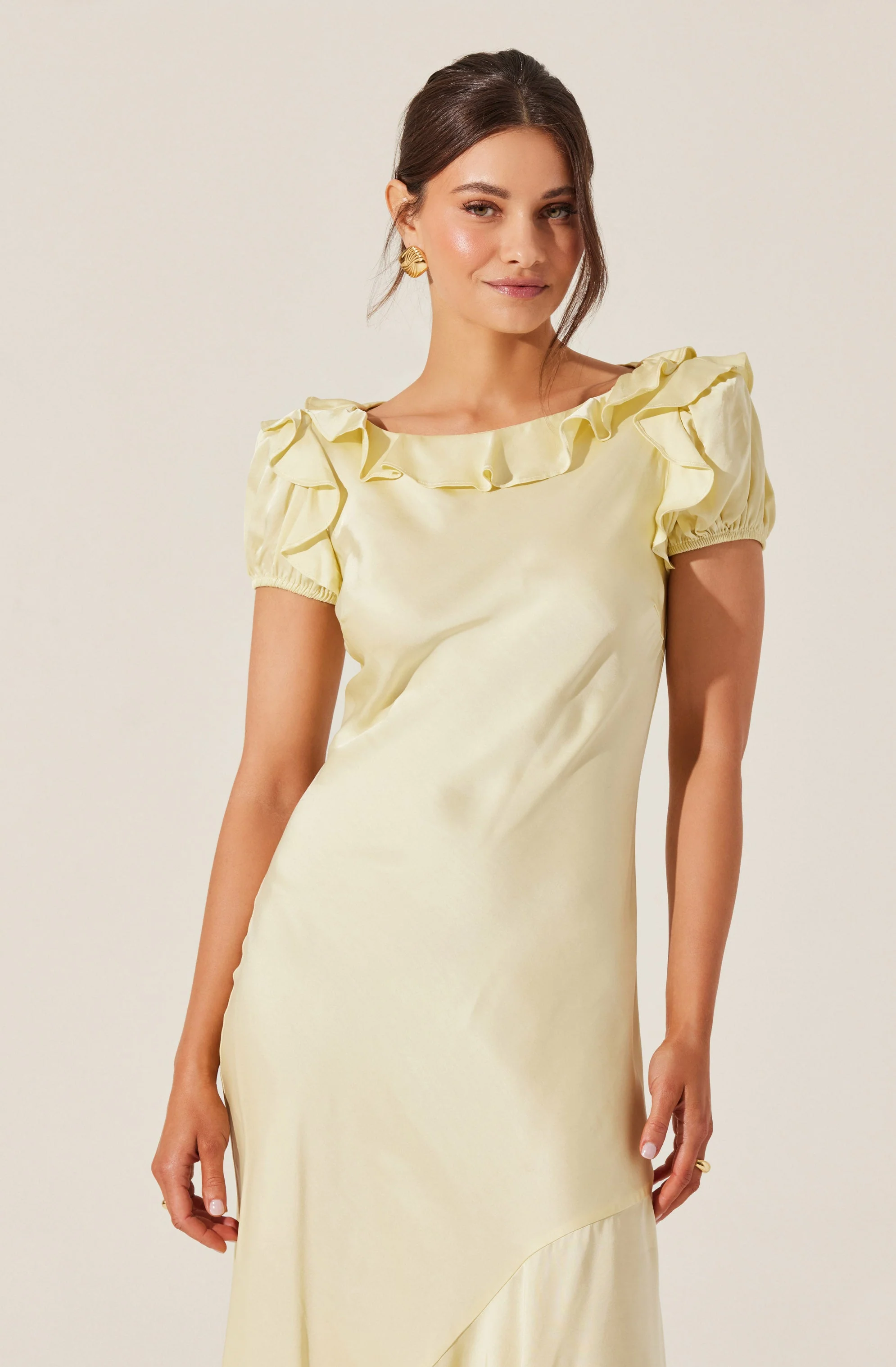 Auden Satin Ruffle Midi dress - Image 2