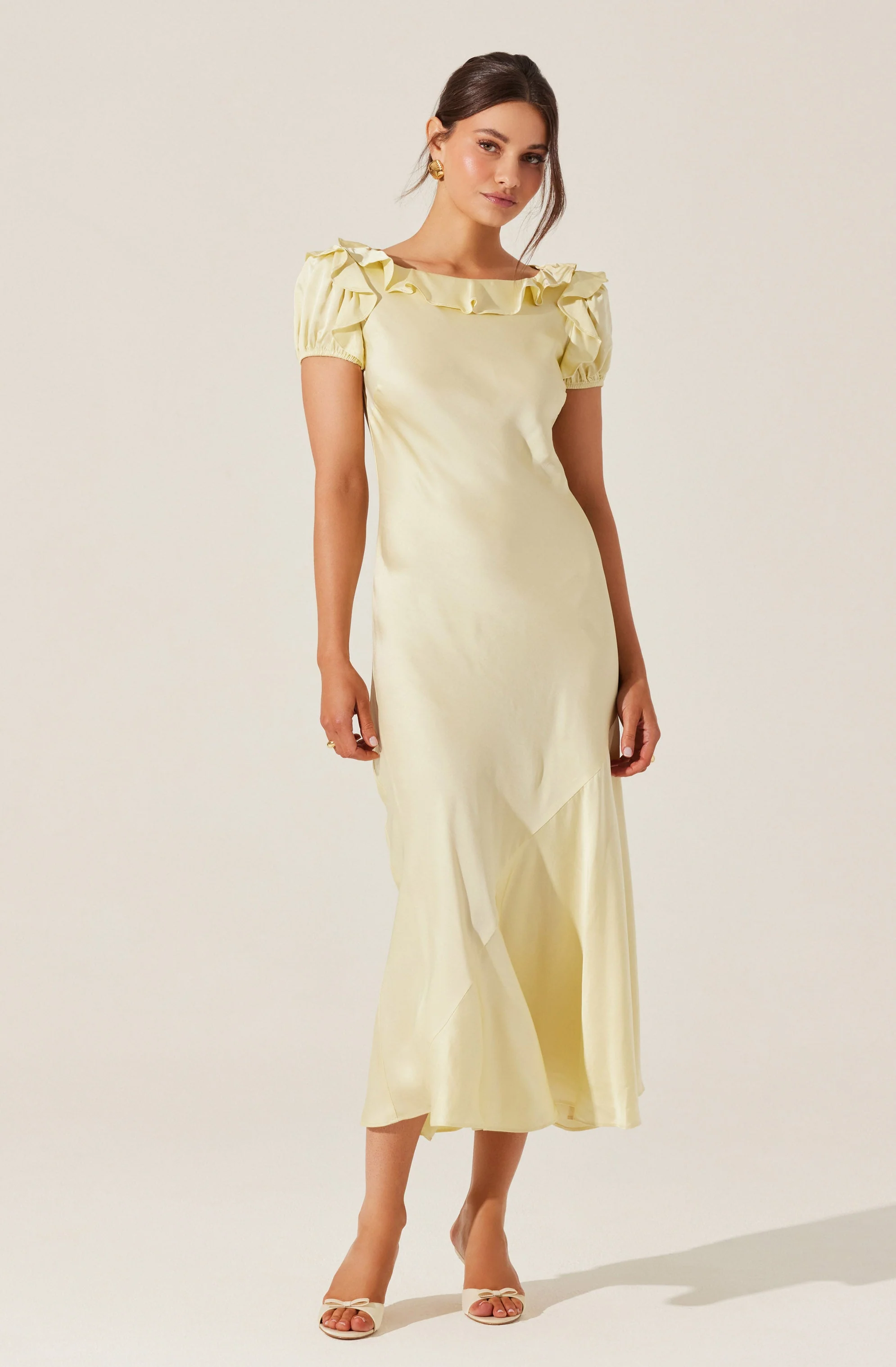 Auden Satin Ruffle Midi dress - Image 3