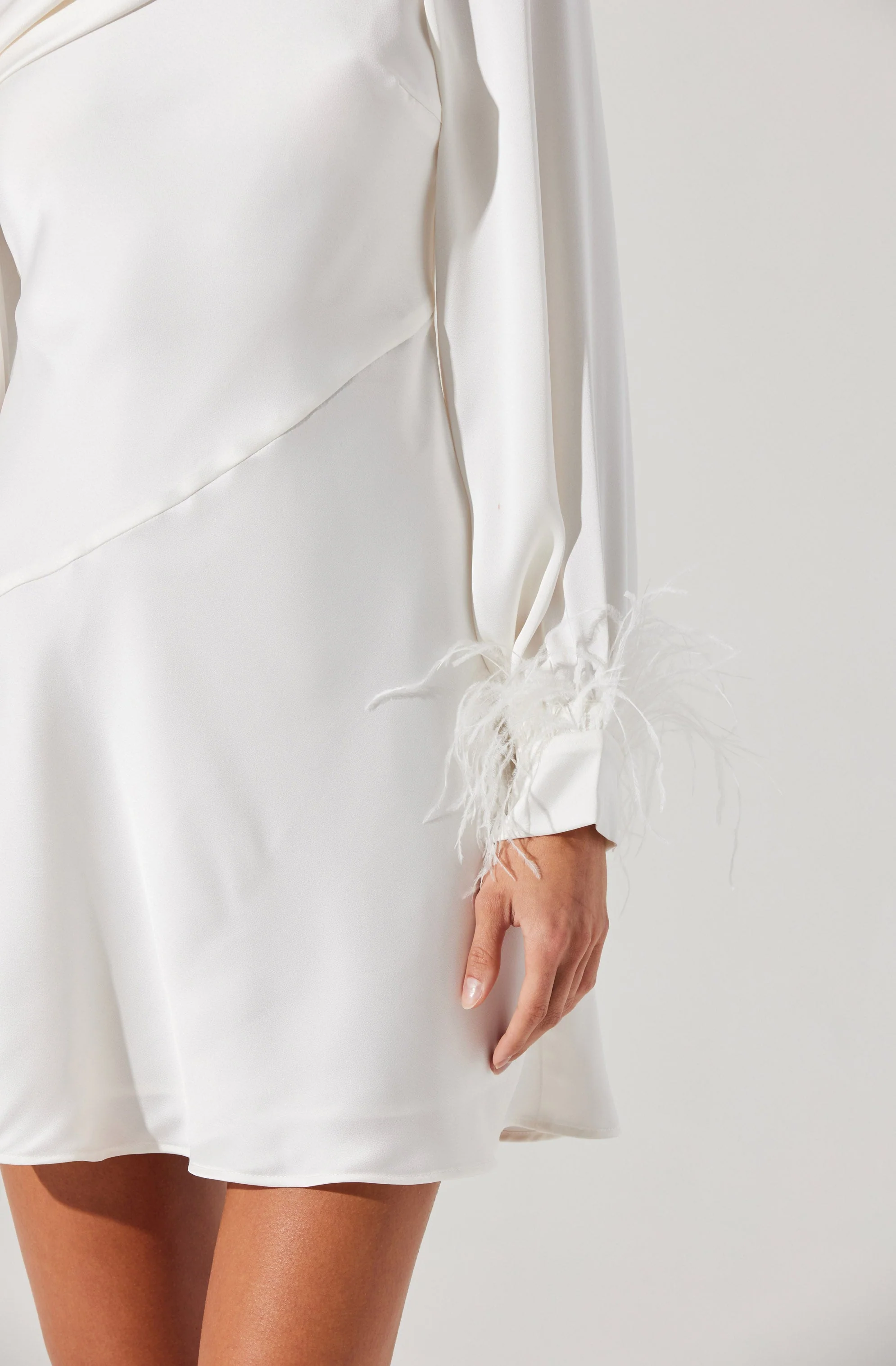 Augusta Feather Trim Mini Dress - Image 3