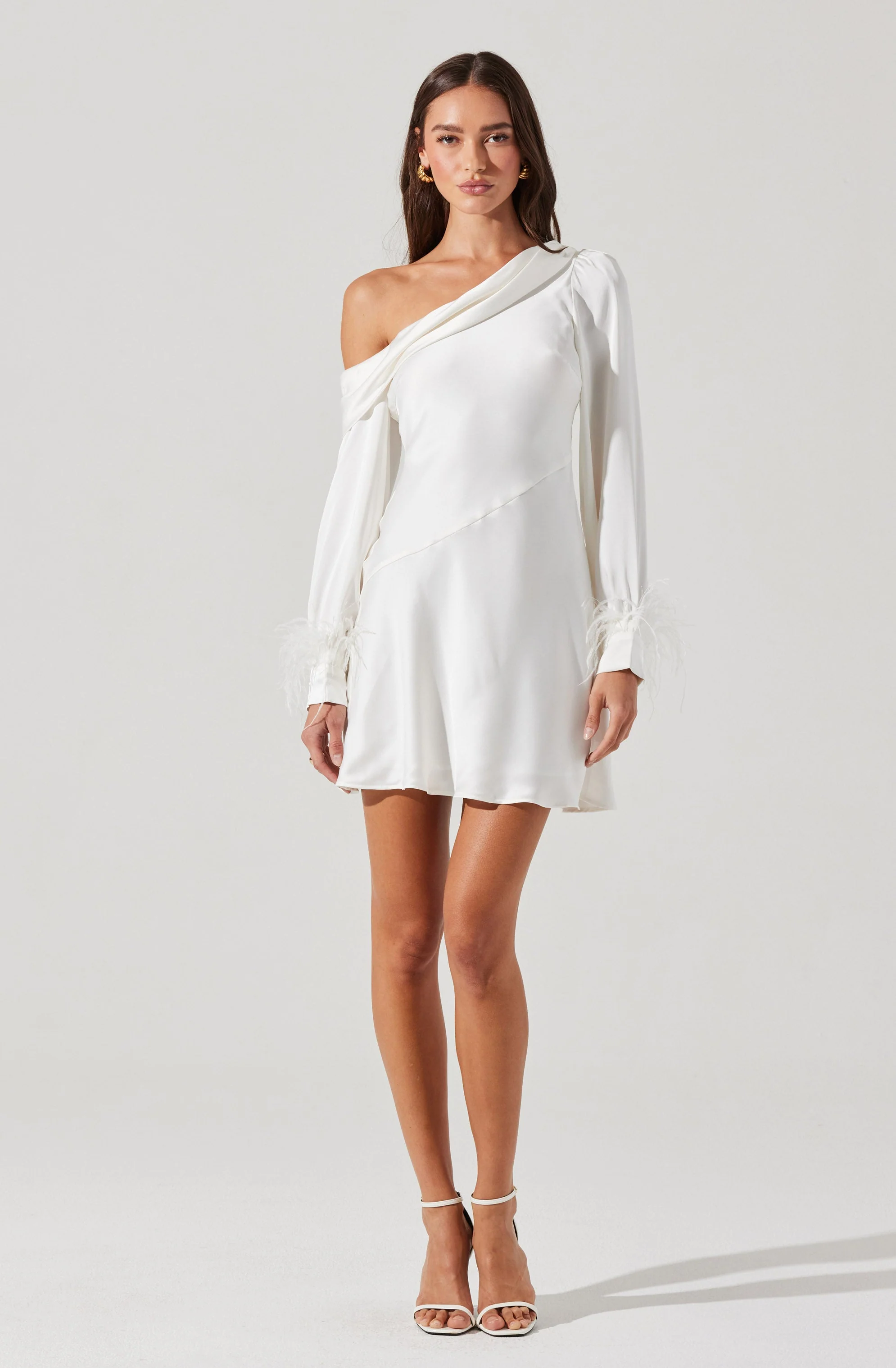 Augusta Feather Trim Mini Dress - Image 4