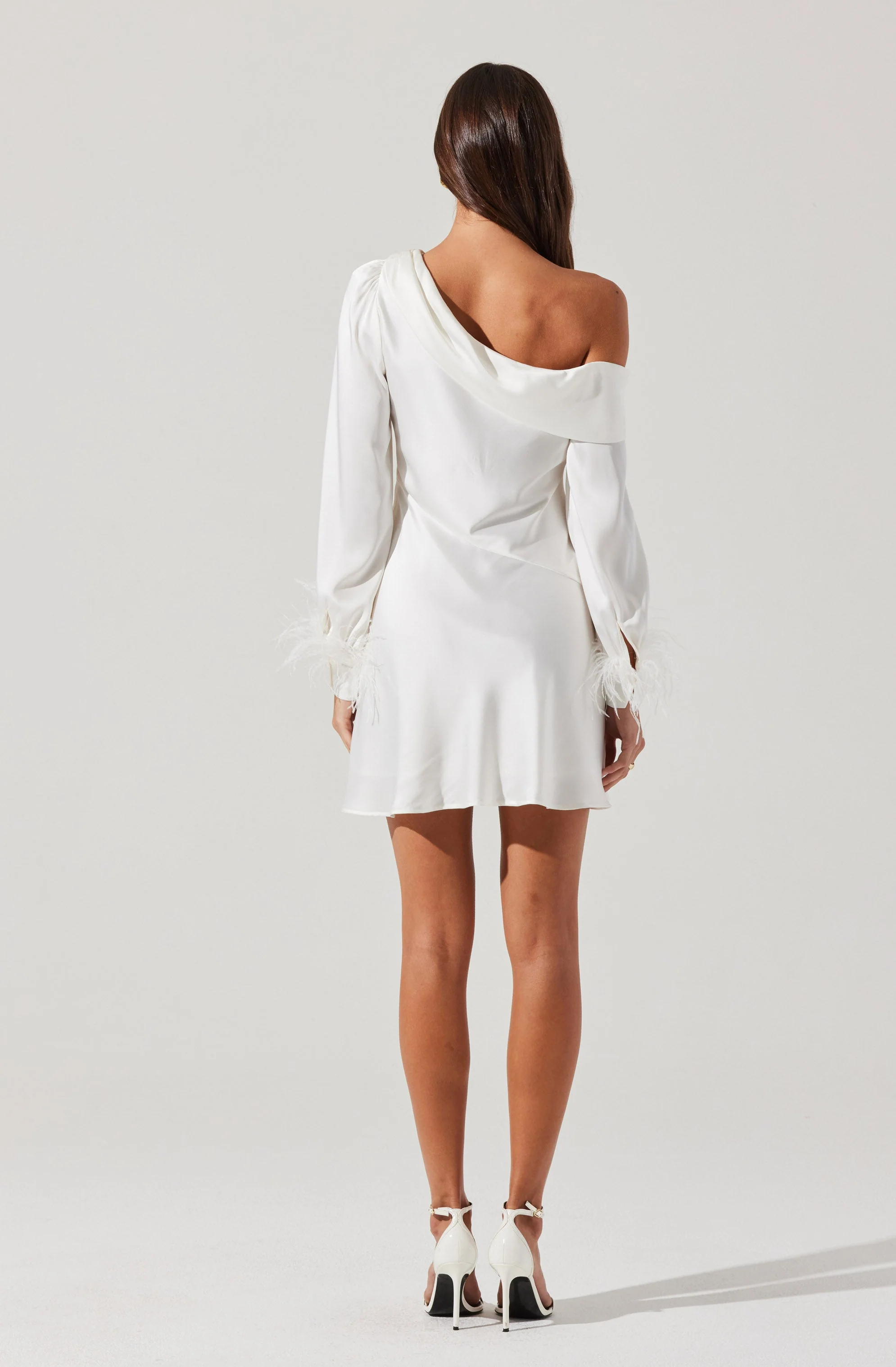 Augusta Feather Trim Mini Dress - Image 5