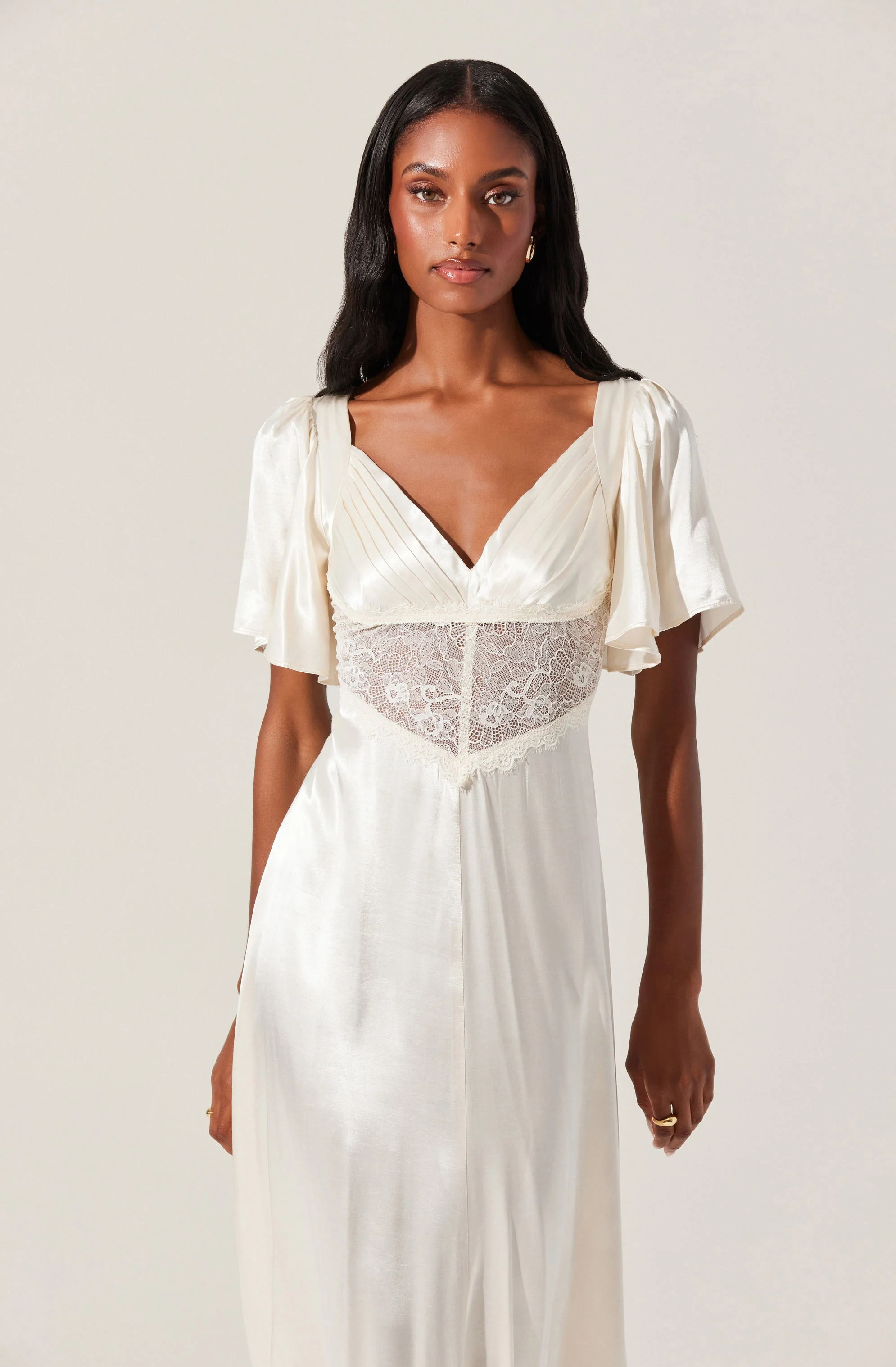 Aurelia Satin V-Neck Midi Dress - Image 5