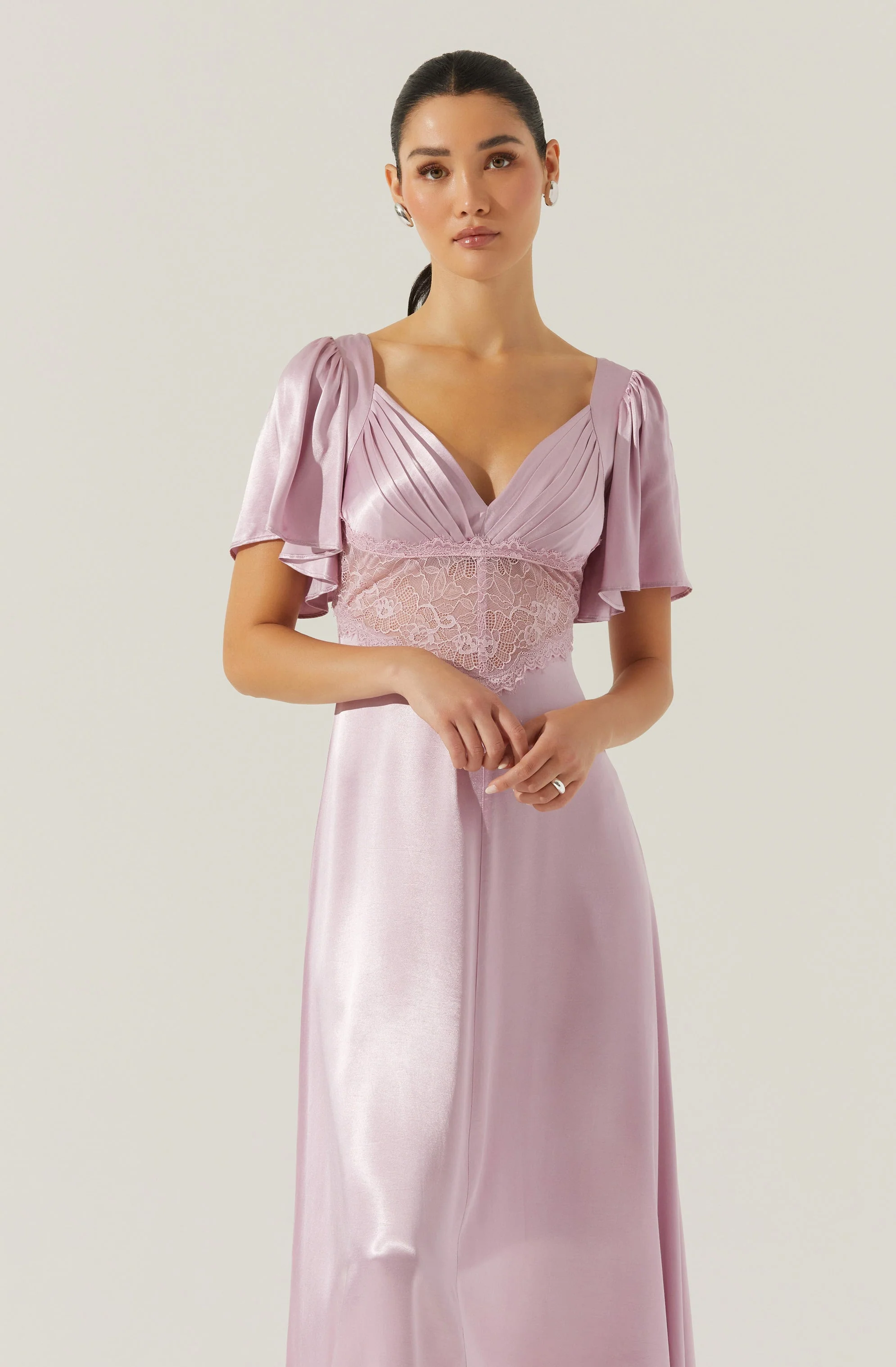 Aurelia Satin V-Neck Midi Dress - Image 8