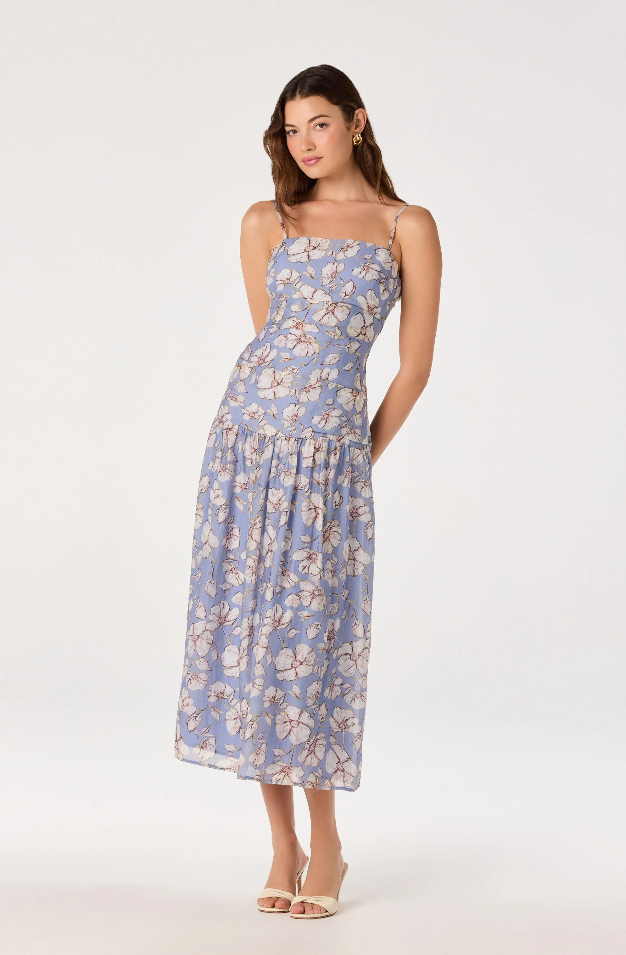 Ava Floral Pleated Midi Dress