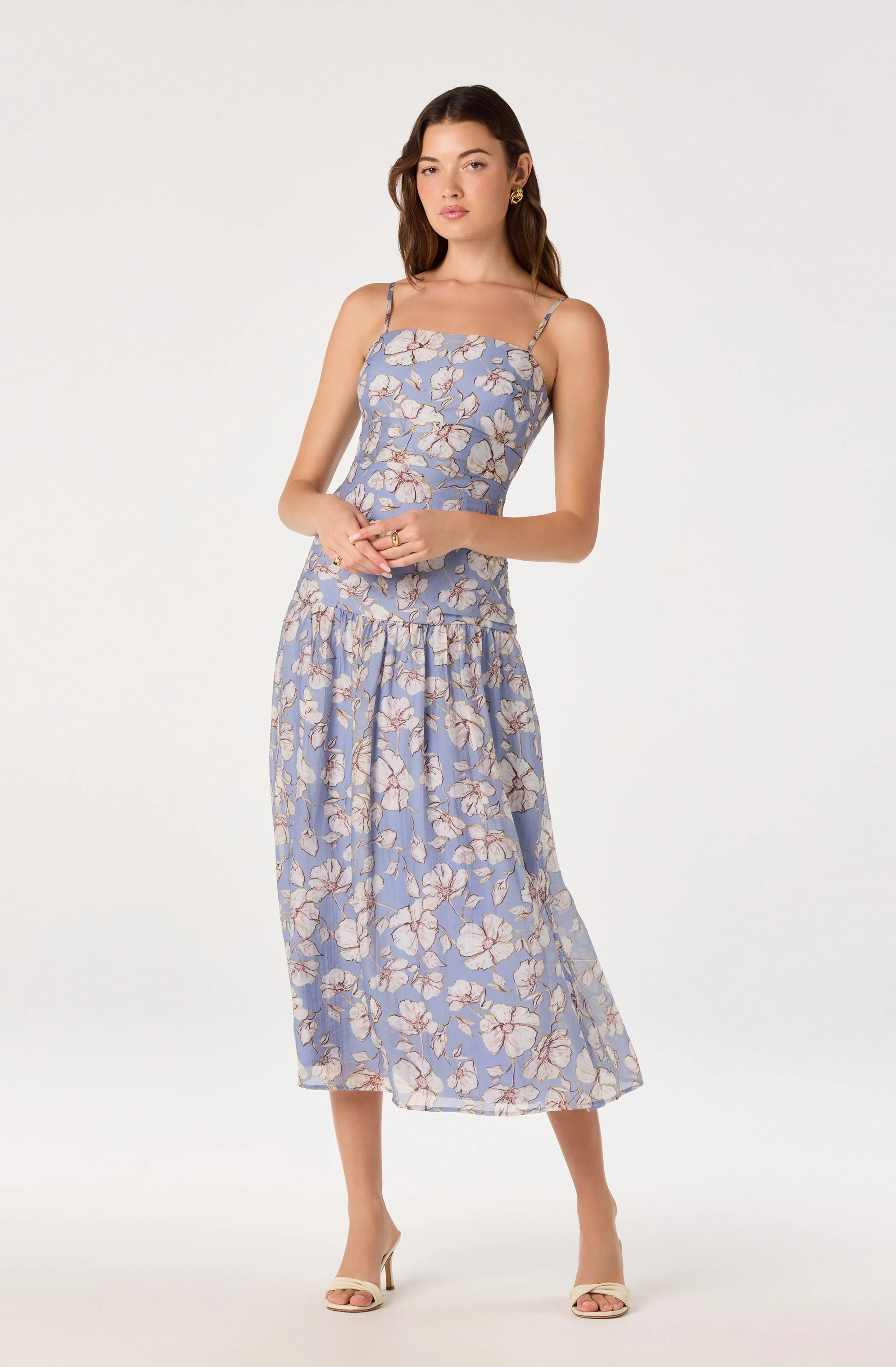 Ava Floral Pleated Midi Dress - Image 2