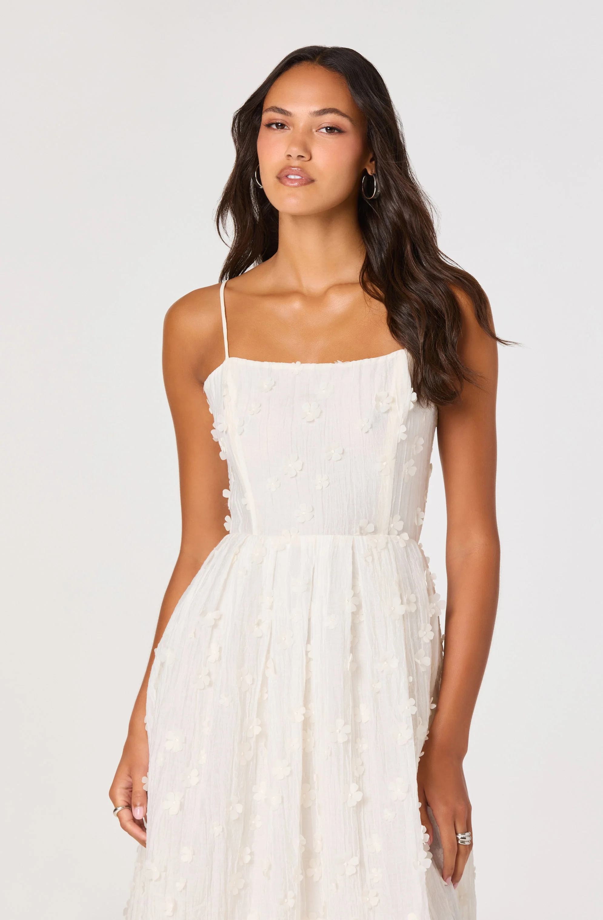 Avani 3D Floral Applique Midi Dress - Image 2