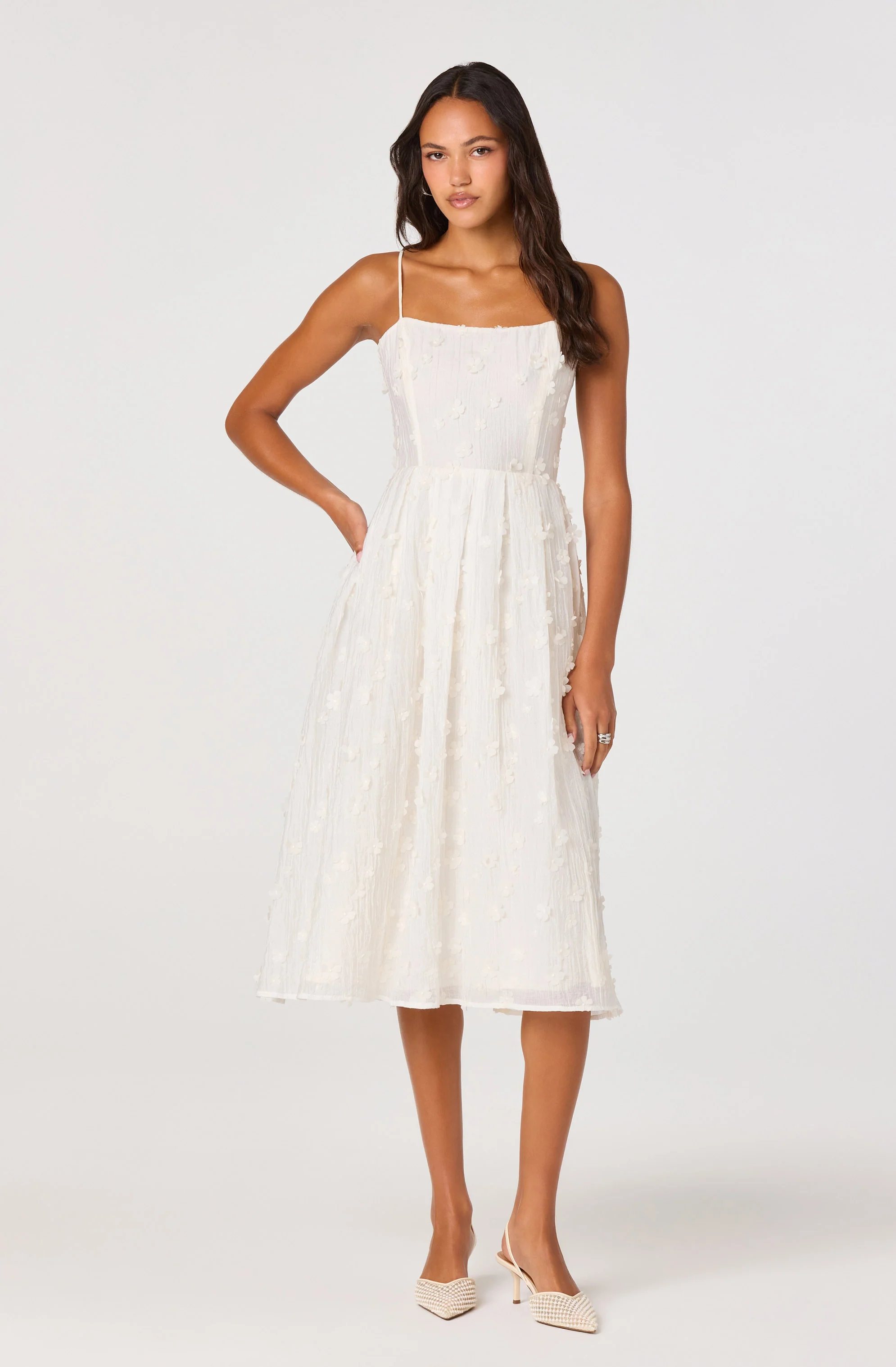 Avani 3D Floral Applique Midi Dress - Image 5