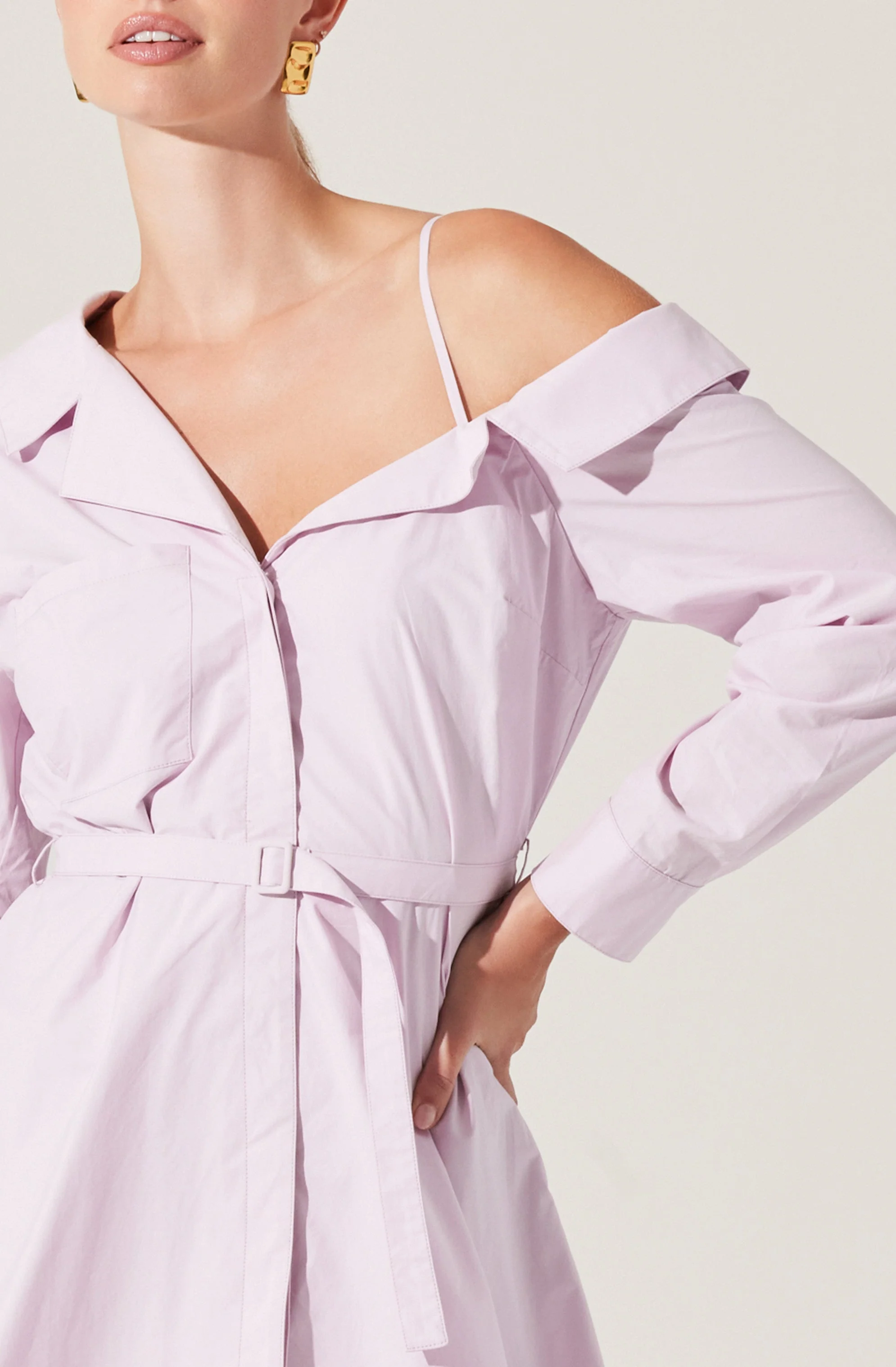Aveni Off Shoulder Mini Shirt Dress - Image 5