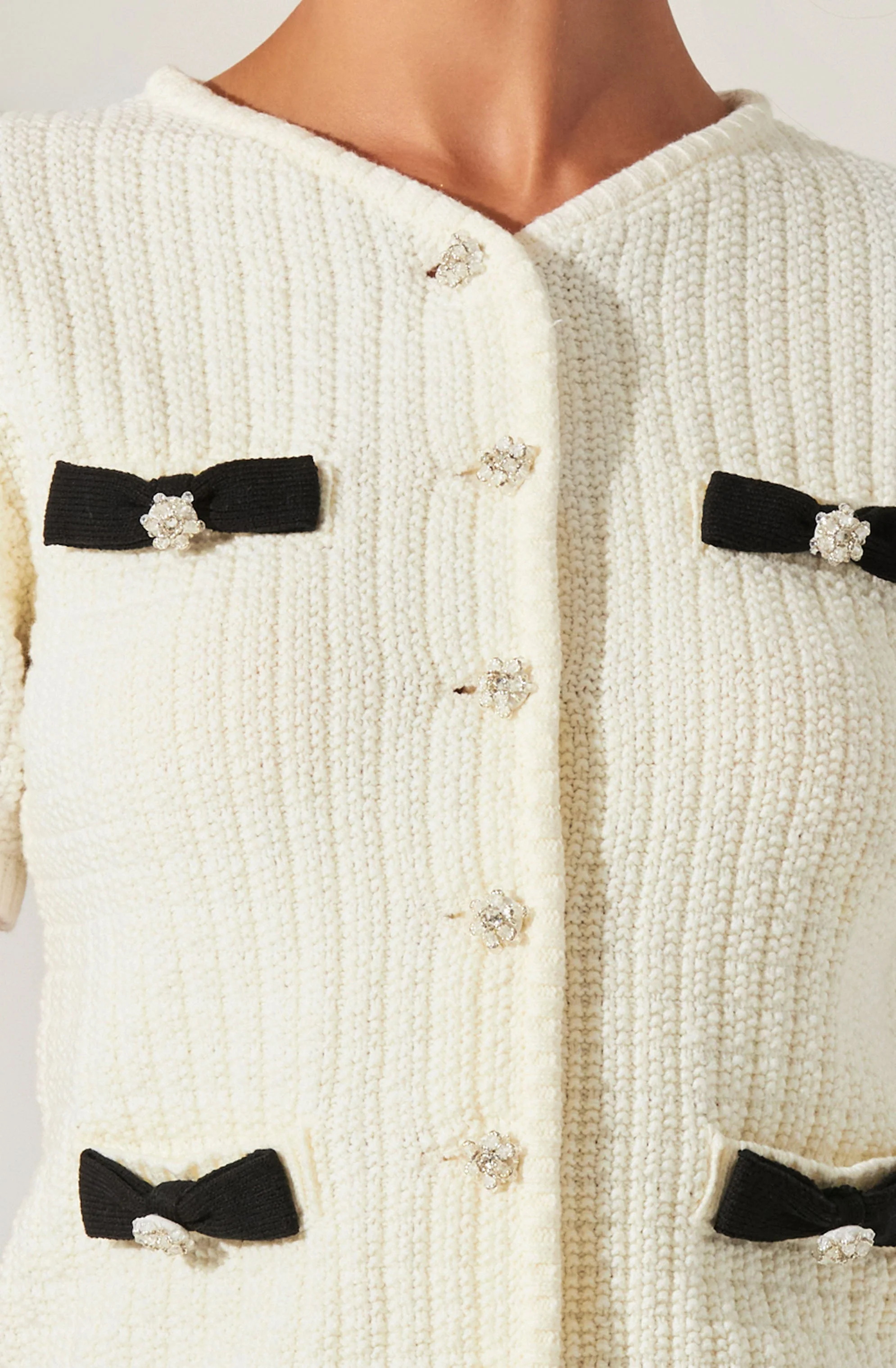 Averie Contrast Bow Cardigan - Image 5