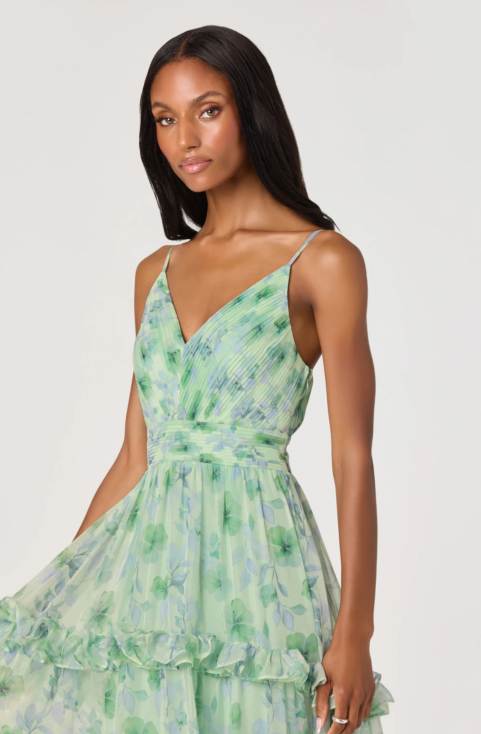 Ayanna Floral Pleated Tiered Maxi Dress - Image 5