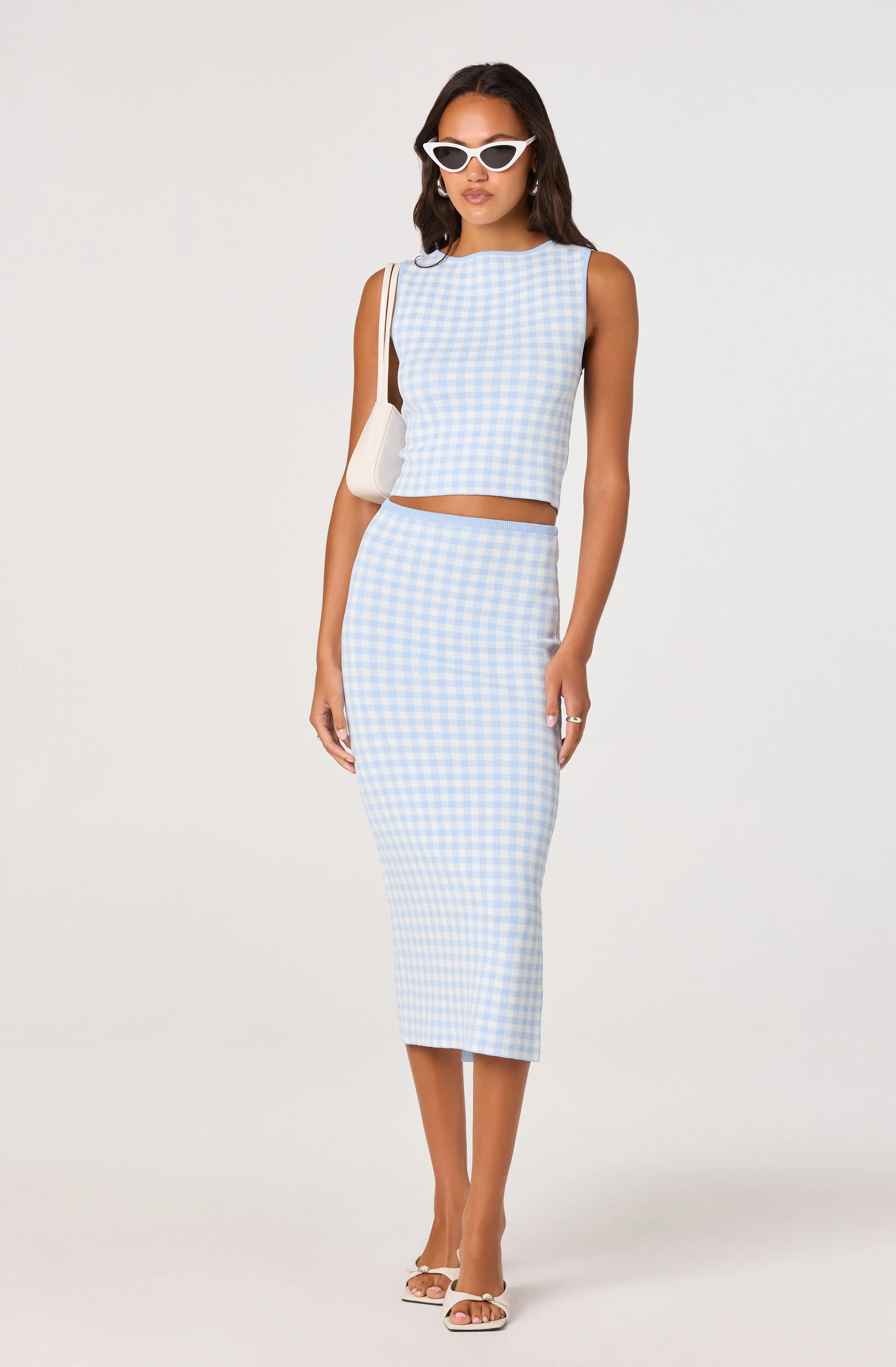 Babbett Gingham Sweater Midi Skirt - Image 2