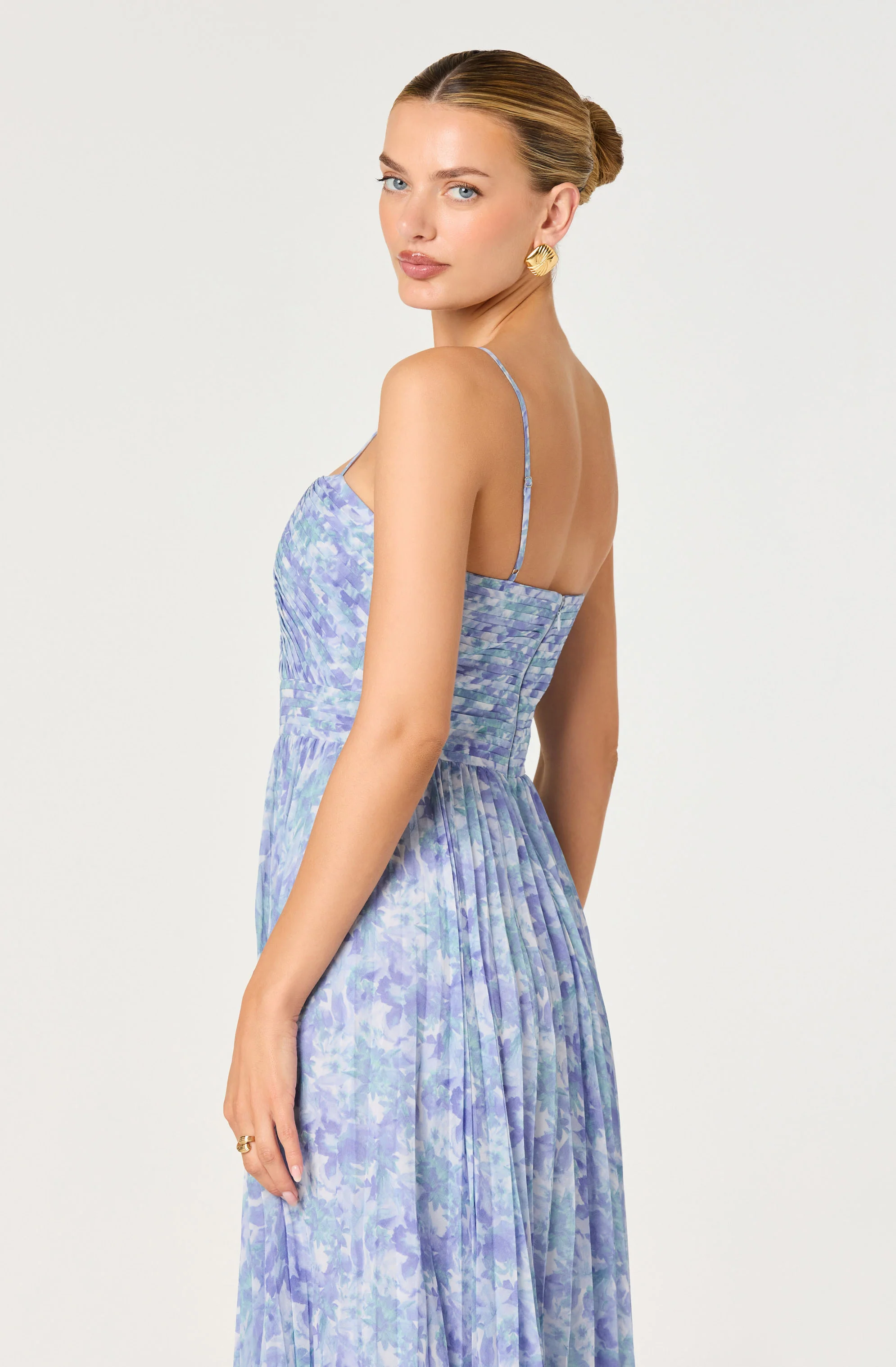 Bayley Floral Pleated Maxi Dress - Image 10